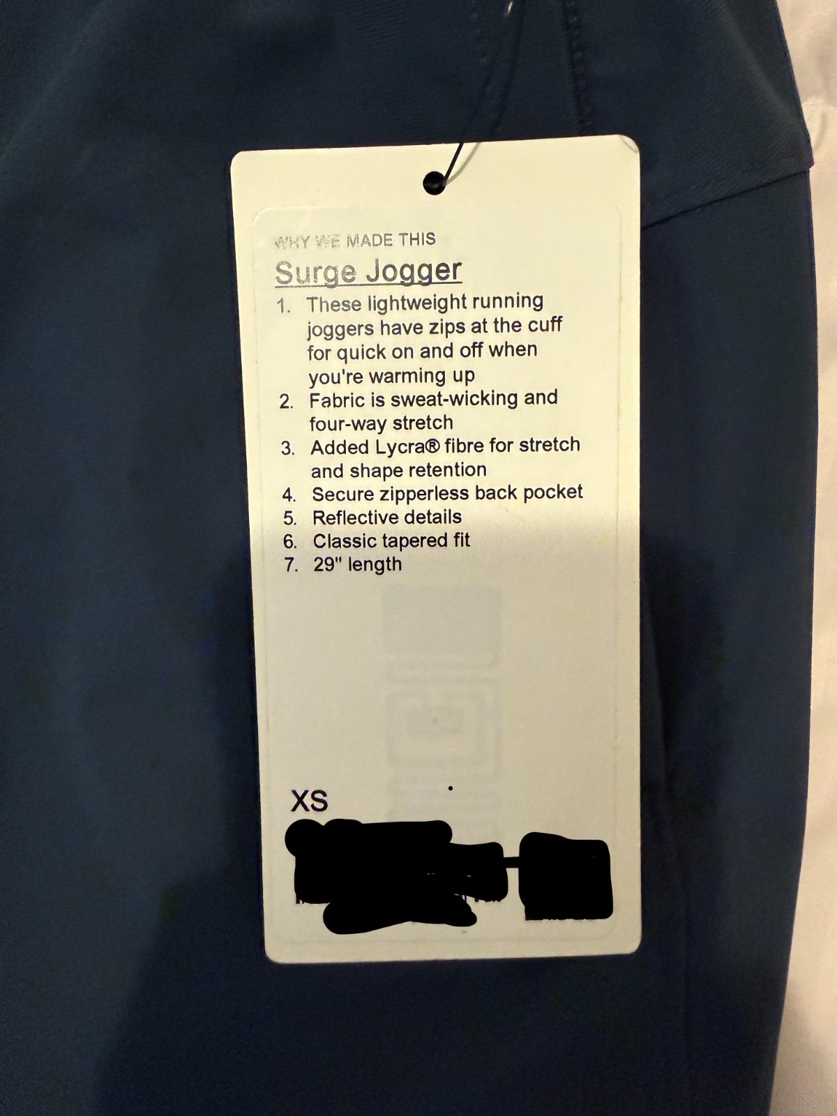 Lululemon Men’s Surge Jogger Regular — Mach Blue — XS — 29-inch