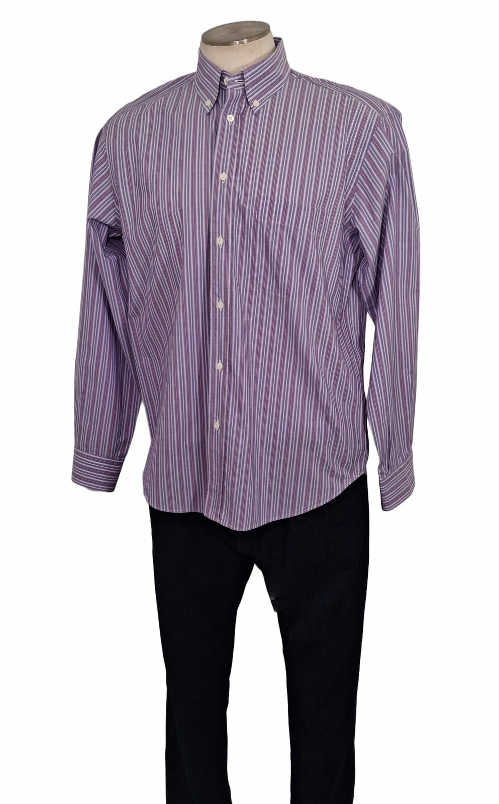 BRIONI for Neiman Marcus Lavender Striped Button Down Sport Shirt XL