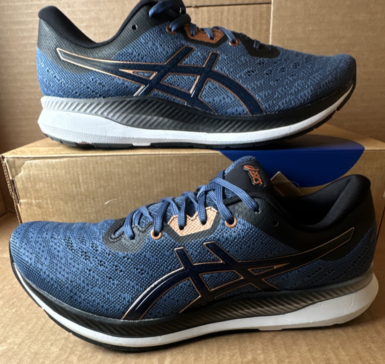 ASICS Ezeride Men’s Low Top Lace-Up Running Sneakers Blue/Bronze 1011B788-400 s9