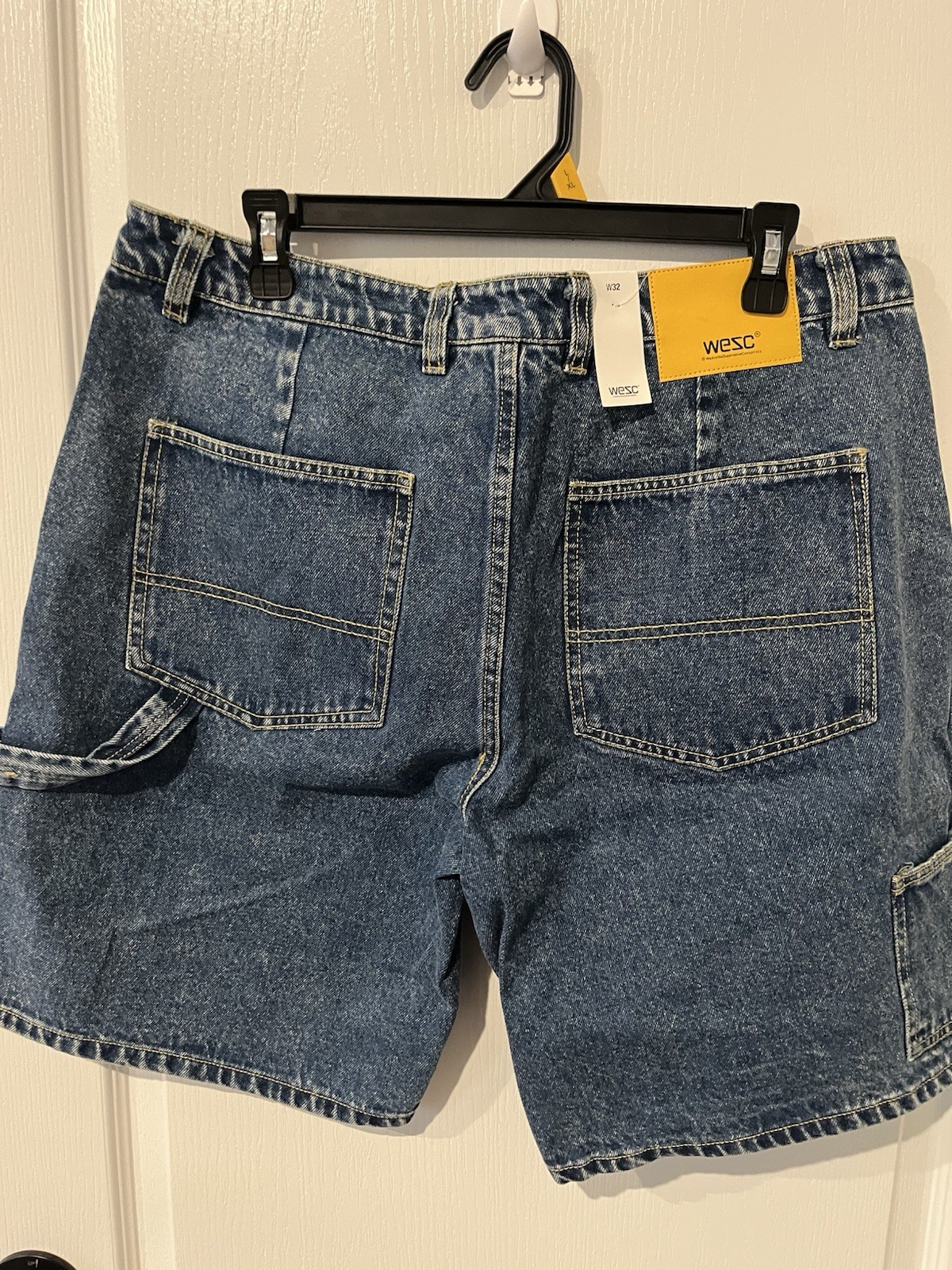 WESC Denim Carpenter Shorts W32 Indigo Wash NWT