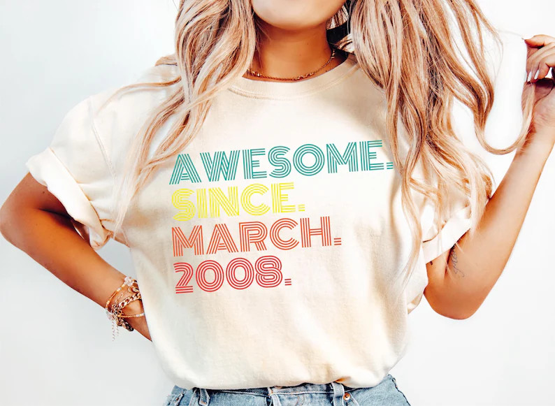 Awesome Since Custom Month Year Comfort Tee Birthday Gift Shirt Top