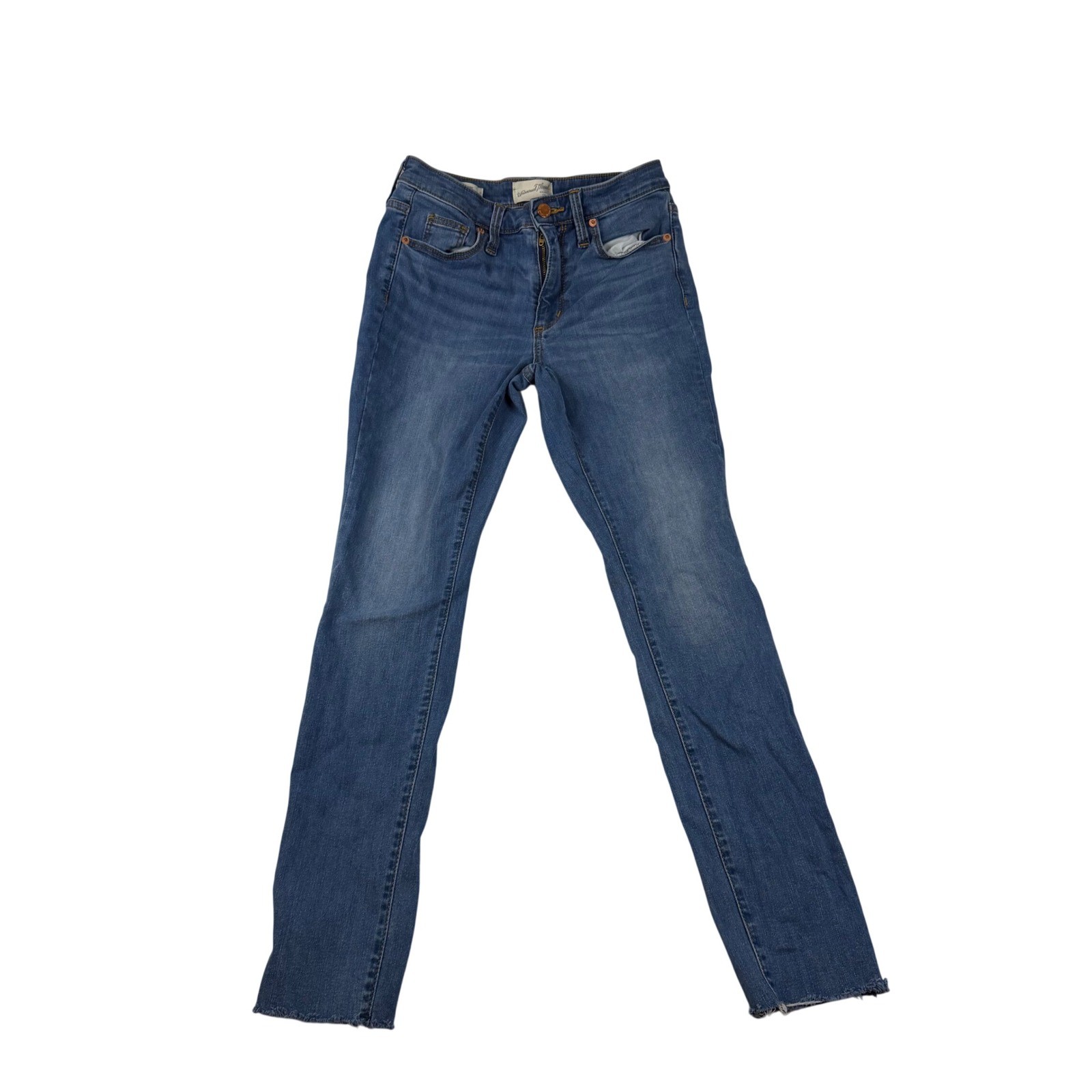 Universal Thread High Rise Skinny Jeans Blue Medium Wash Raw Hem Size 2/26R