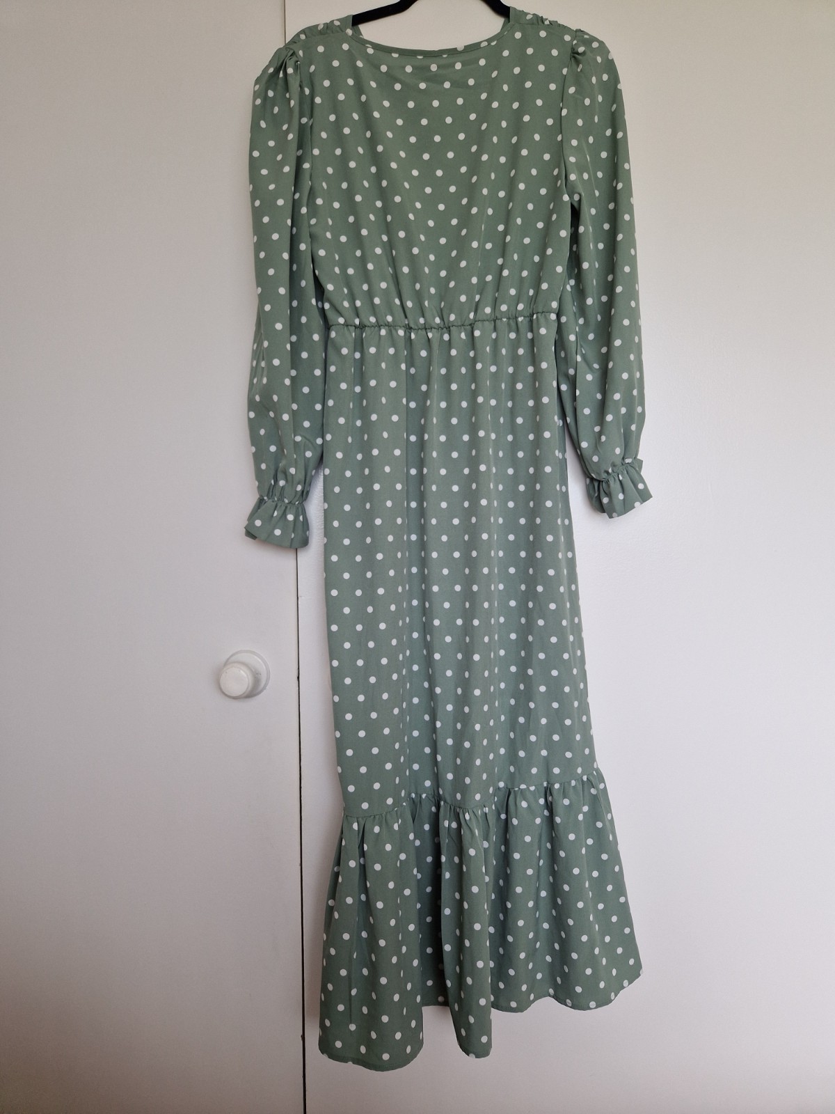 Emery Rose Dress Size Small Midi Long Green Polka Dot Wedding Occasion Summer