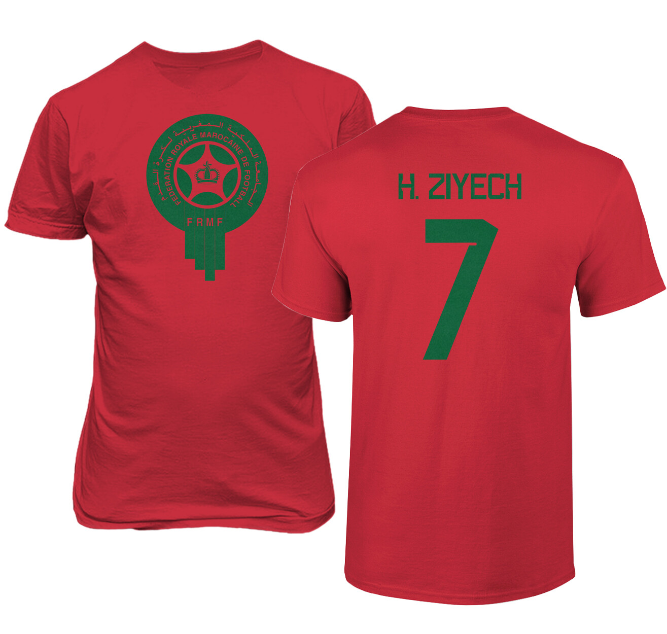 Morocco Soccer #7 Hakim Ziyech World Football Fans Adult and Youth T-Shirt