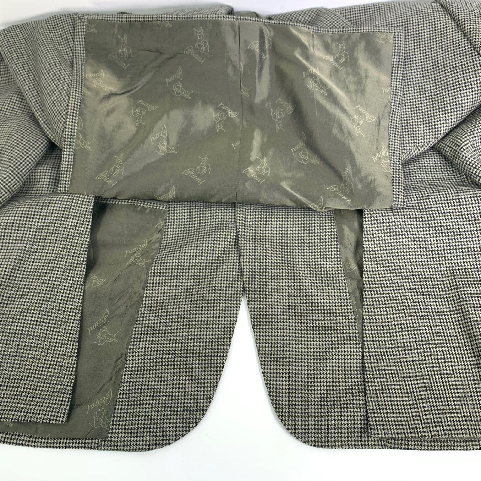 Brioni Traiano Houndstooth Blazer Jacket Mens 58/48R 90% Wool 10% Cashmere Italy