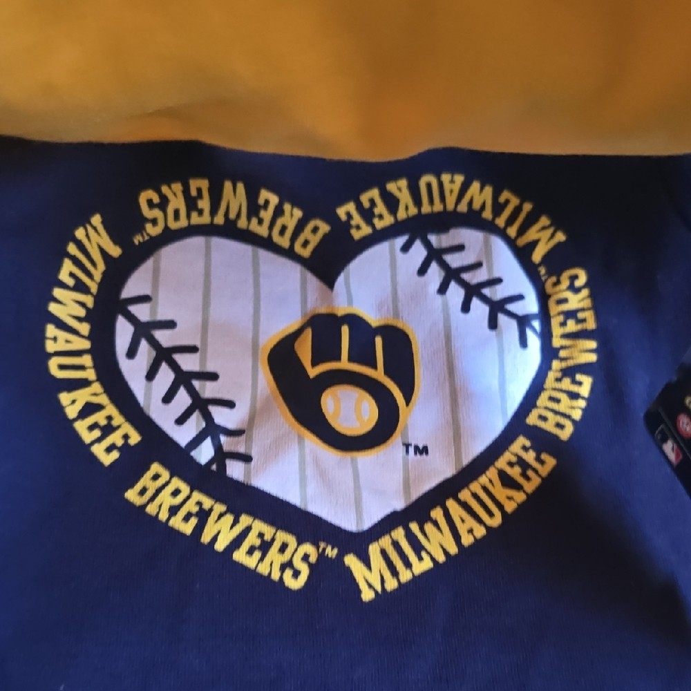 MLB Milwaukee Brewers Baby One-Piece Bodysuit Set – White, Navy, Gold