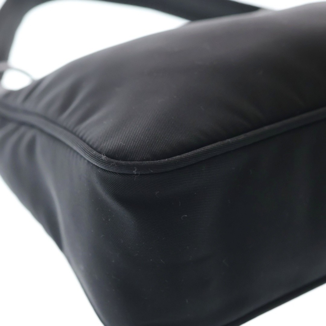 PRADA Re-Edition 2000 Re-Nylon Triangle Logo Plate Handbag Black 1NE515 Used e2d