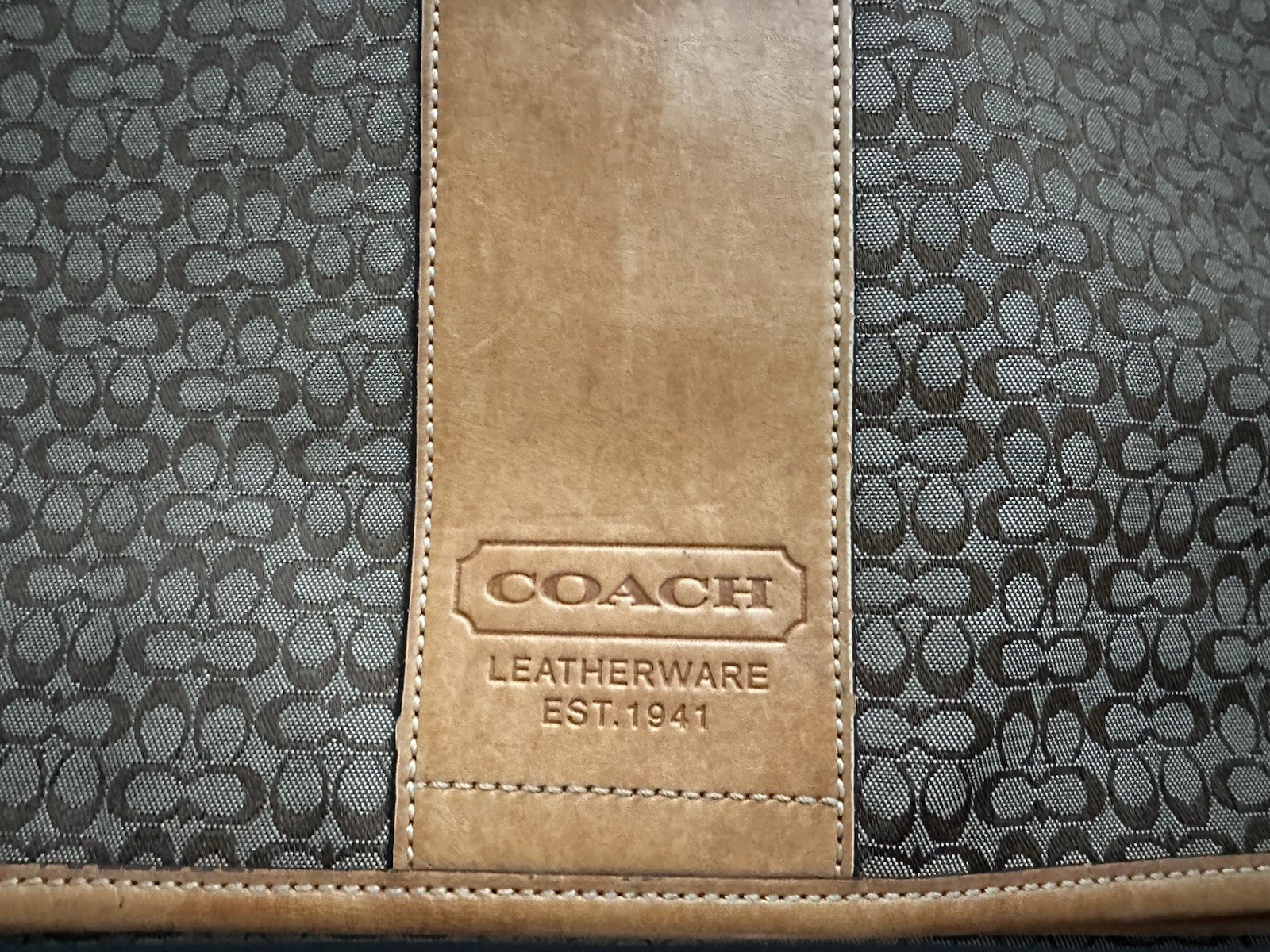 Coach CC Monogram Logo Flap Over Diaper Bag Laptop Bag Brown H0785-F77004