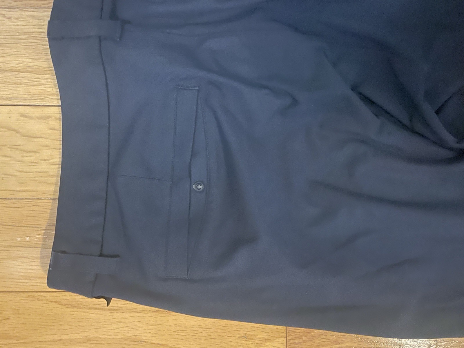Lululemon ABC Pants Mens 34 x 32 Navy Classic-Fit 5 Pocket Warpstreme Flat Front