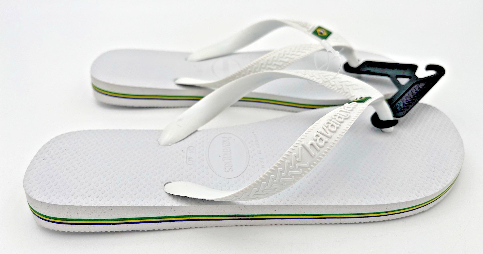 Havaianas Brasil Logo Flip Flops – White – US Men’s 8 /Women’s 9/10 – NEW