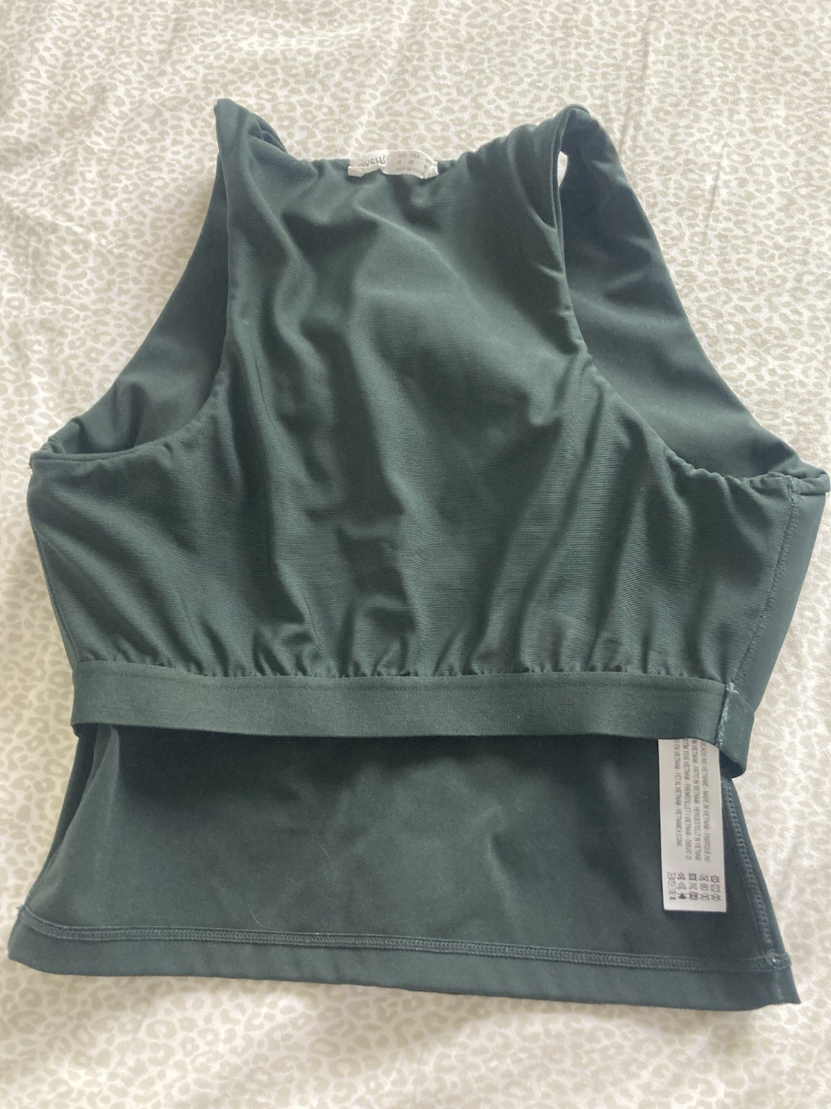 Oysho Bra High Waist Leggings Size M Gym Workout Forest Green Sun Protection