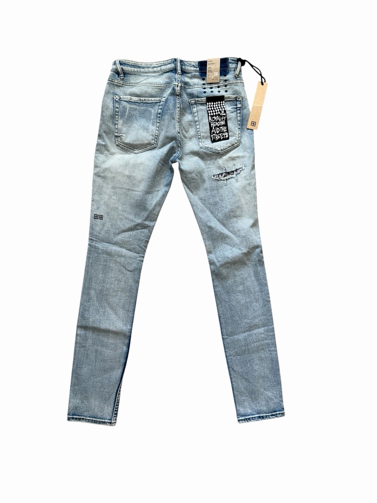 Ksubi Jeans Mens Fire Patch Punk Blue Van Winkle Skinny $240 Size 32×32 (32/32)