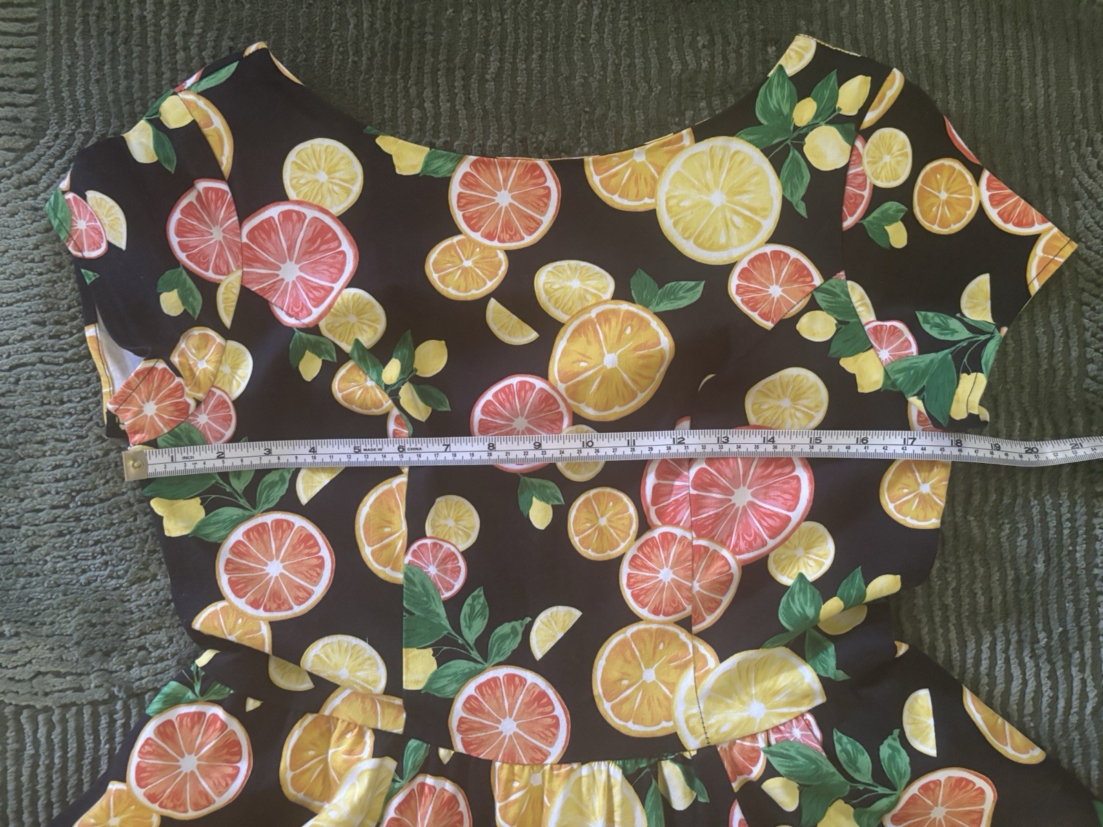 Eva Rose 50s Style Citrus Fruit Fit & Flare Dress Rockabilly Lindy Hop Size M