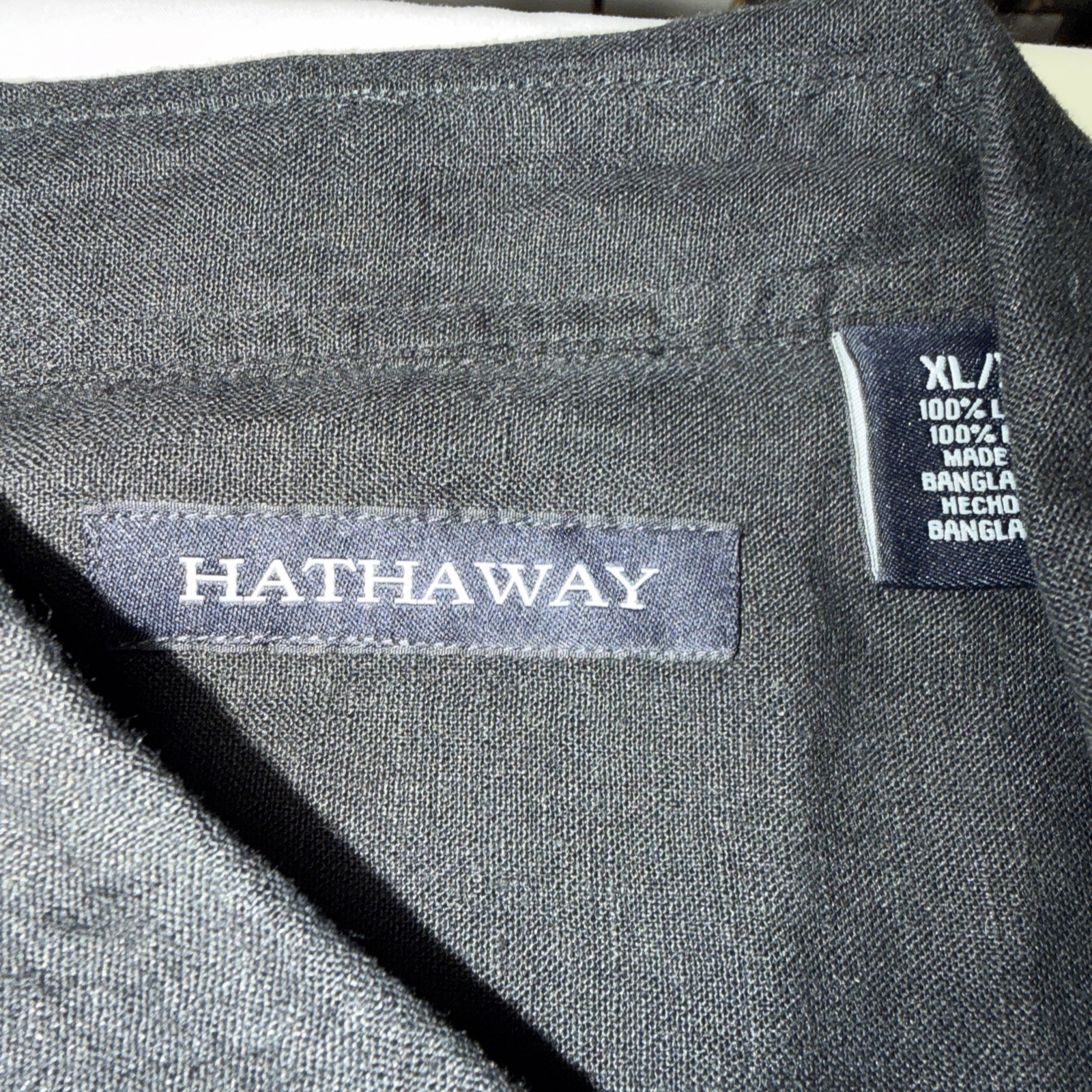 Hathaway Men’s Black Linen Short Sleeve Size XL Brand New