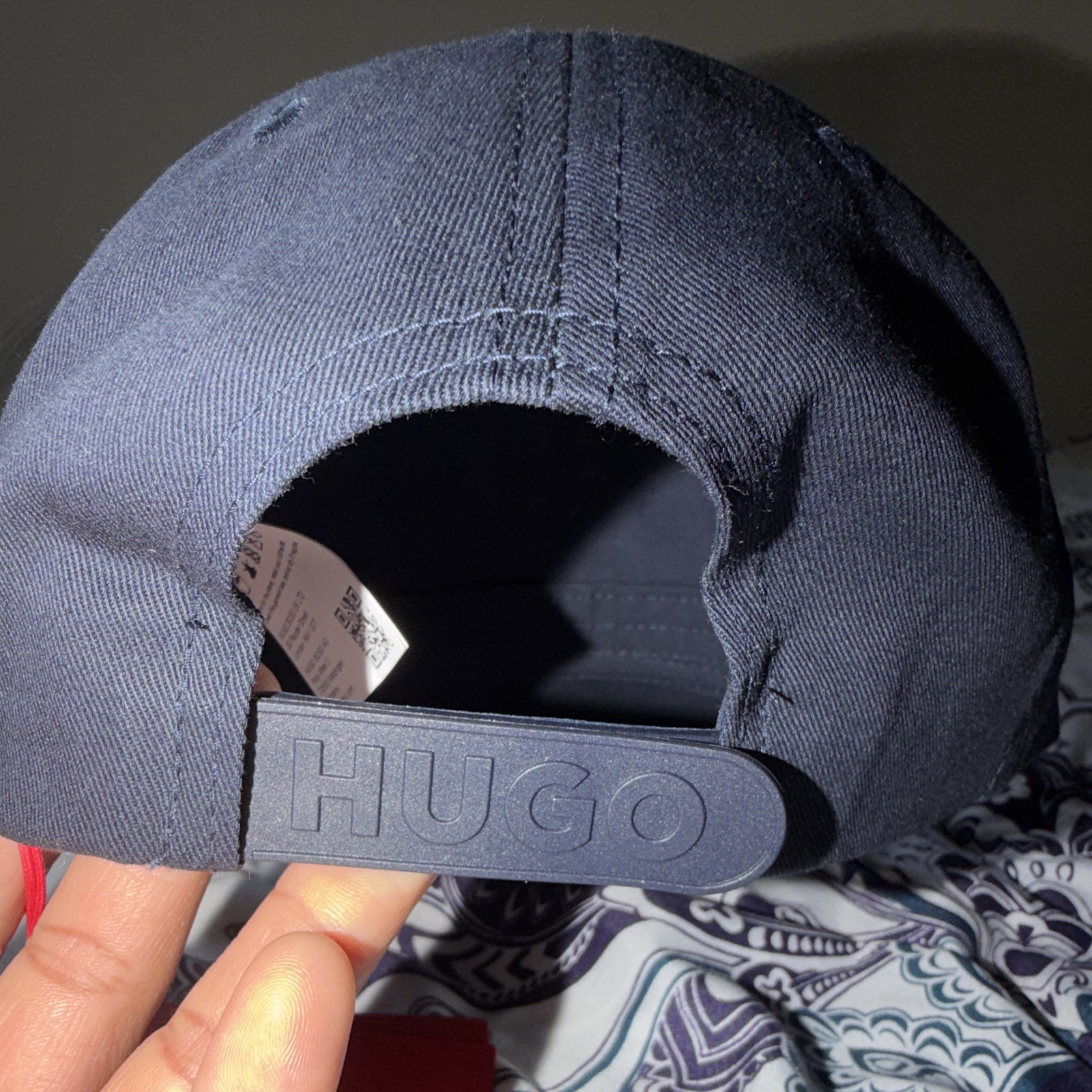 HUGO Men’s Navy Solid Adjustable Baseball Cap Hat, One Size Fits Most