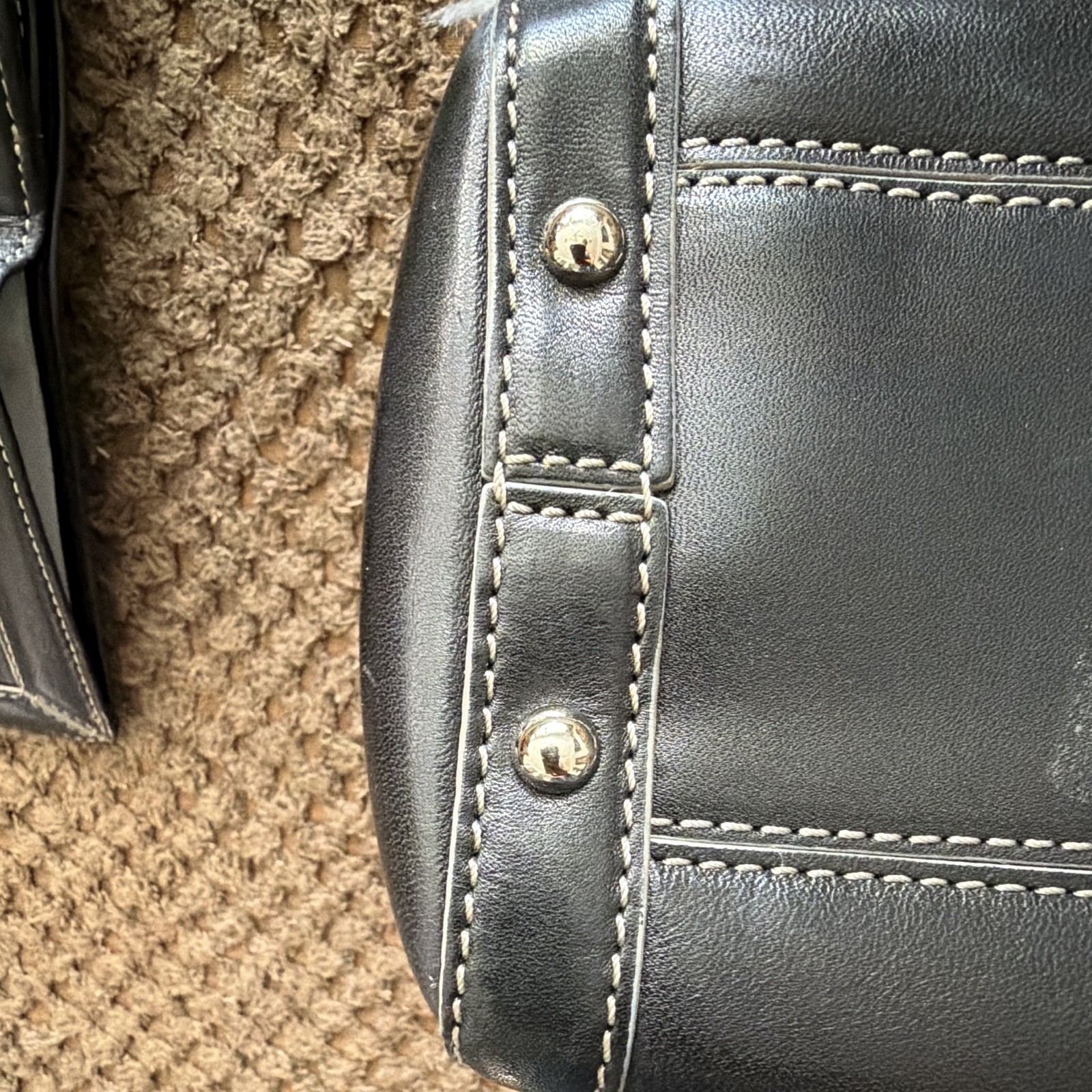Cole Haan Black Medium Shoulder Bag Zip, Wristlet, Buckle Accent Silver Hardware