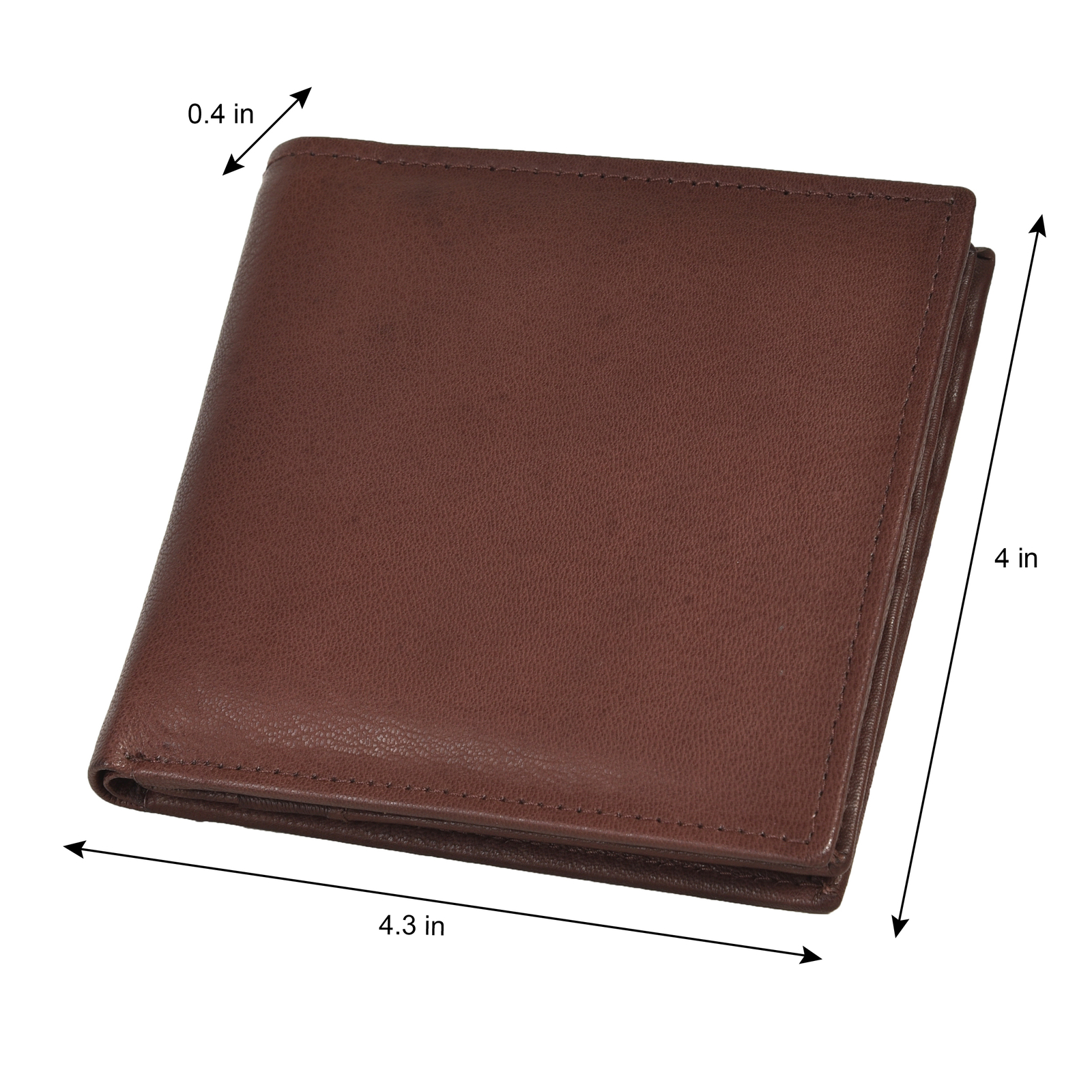 Leatherboss Genuine Leather Men Hipster Wide Middle flap Wallet, Dark Brown