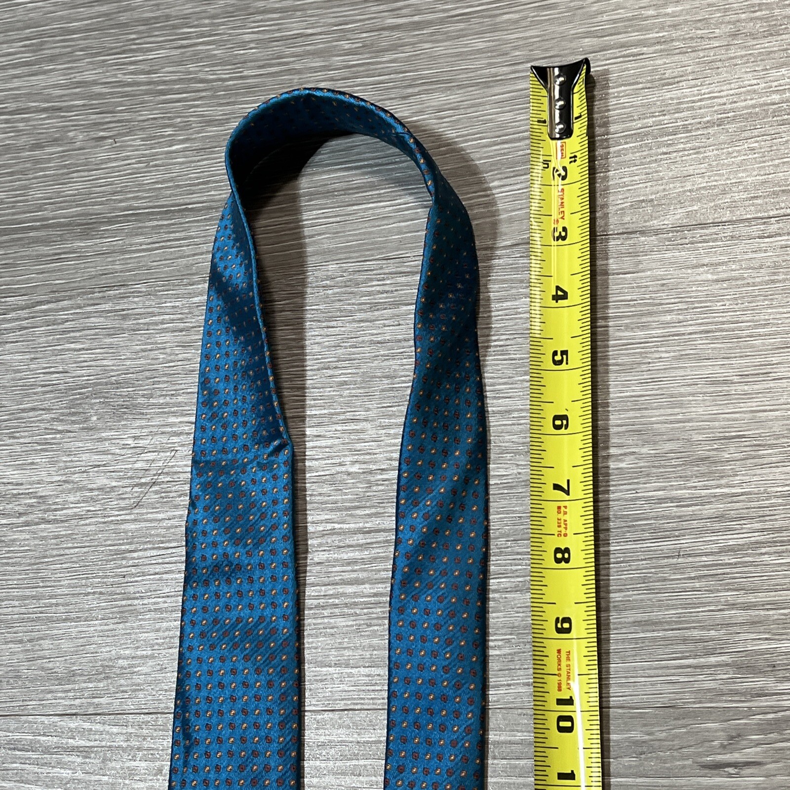 Tom James Corporate Image Tie Mens Hand Made Modern 3” Teal Blue Silk Necktie
