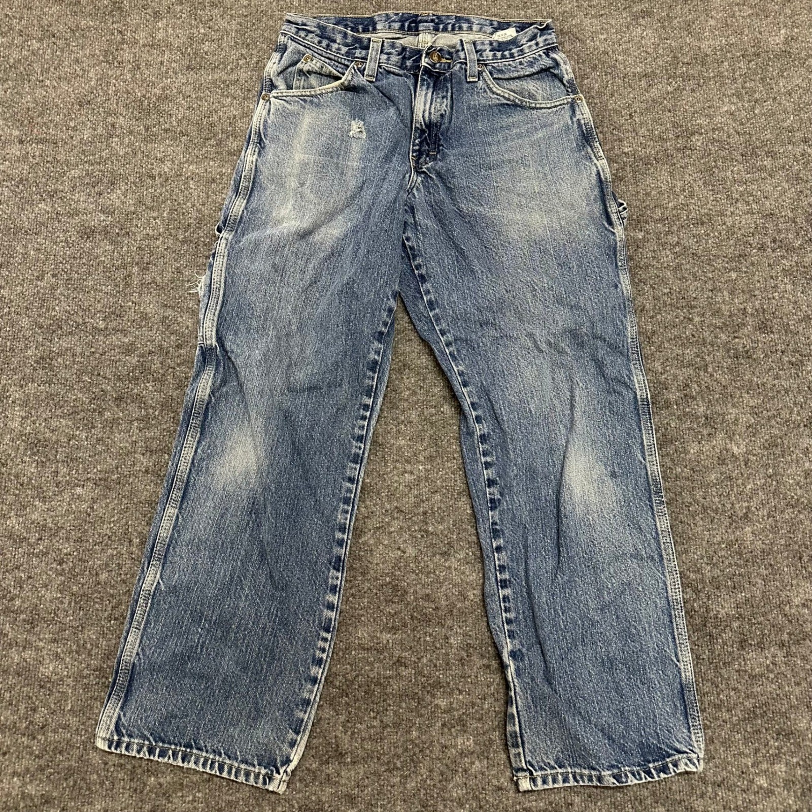 Dickies Carpenter Jeans Mens Size 30×30 Blue Light Wash Relaxed Fit Workwear