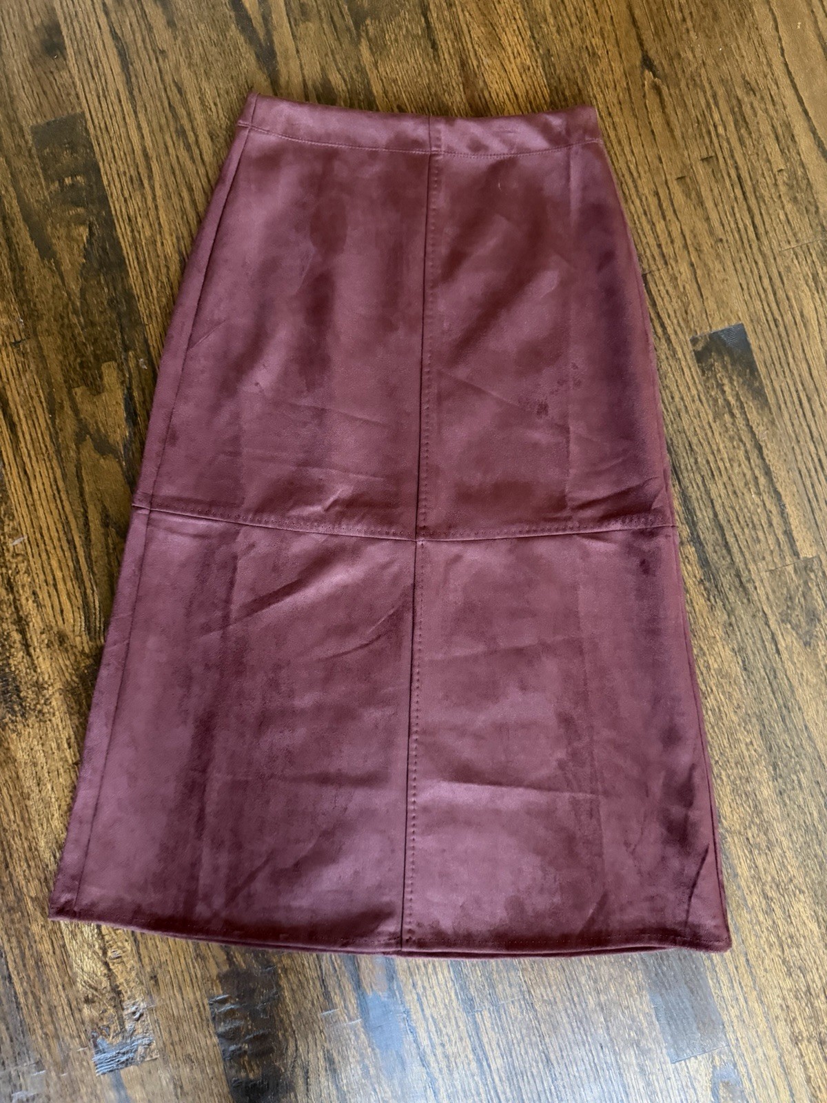 MAX STUDIO Faux Suede A -Line MIDI Skirt Sz S NWT