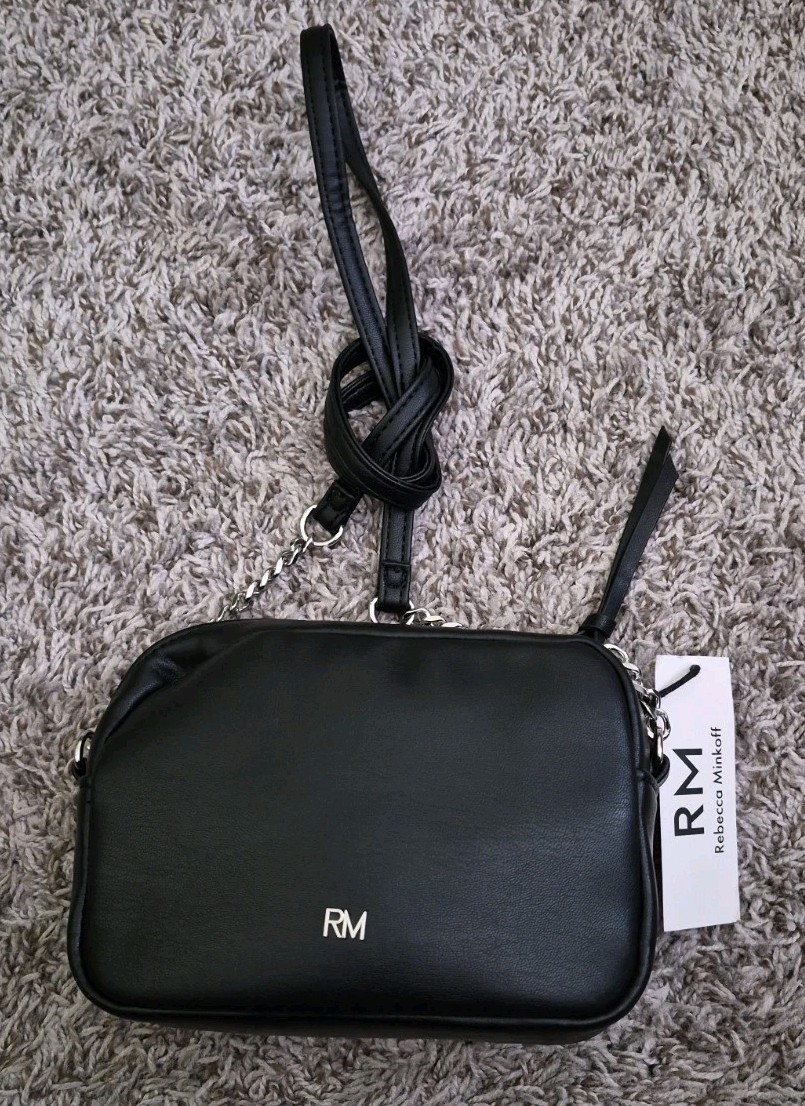 Rebecca Minkoff Small Diamond Quilt Studded Top Zip Crossbody Bag Purse New