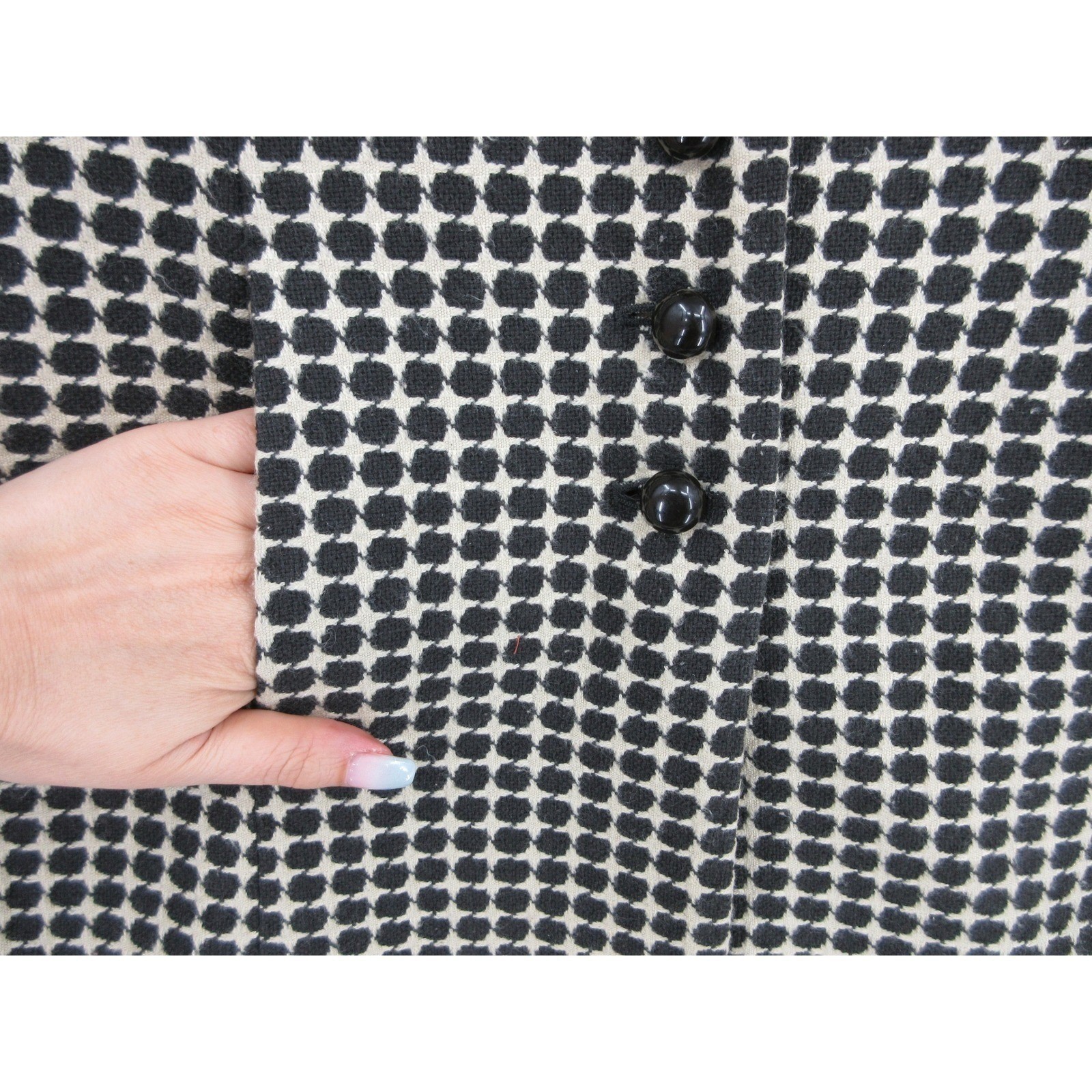 Ann Taylor Coat Womens Size 6 Polka Dot Button Office City Career Preppy Lined