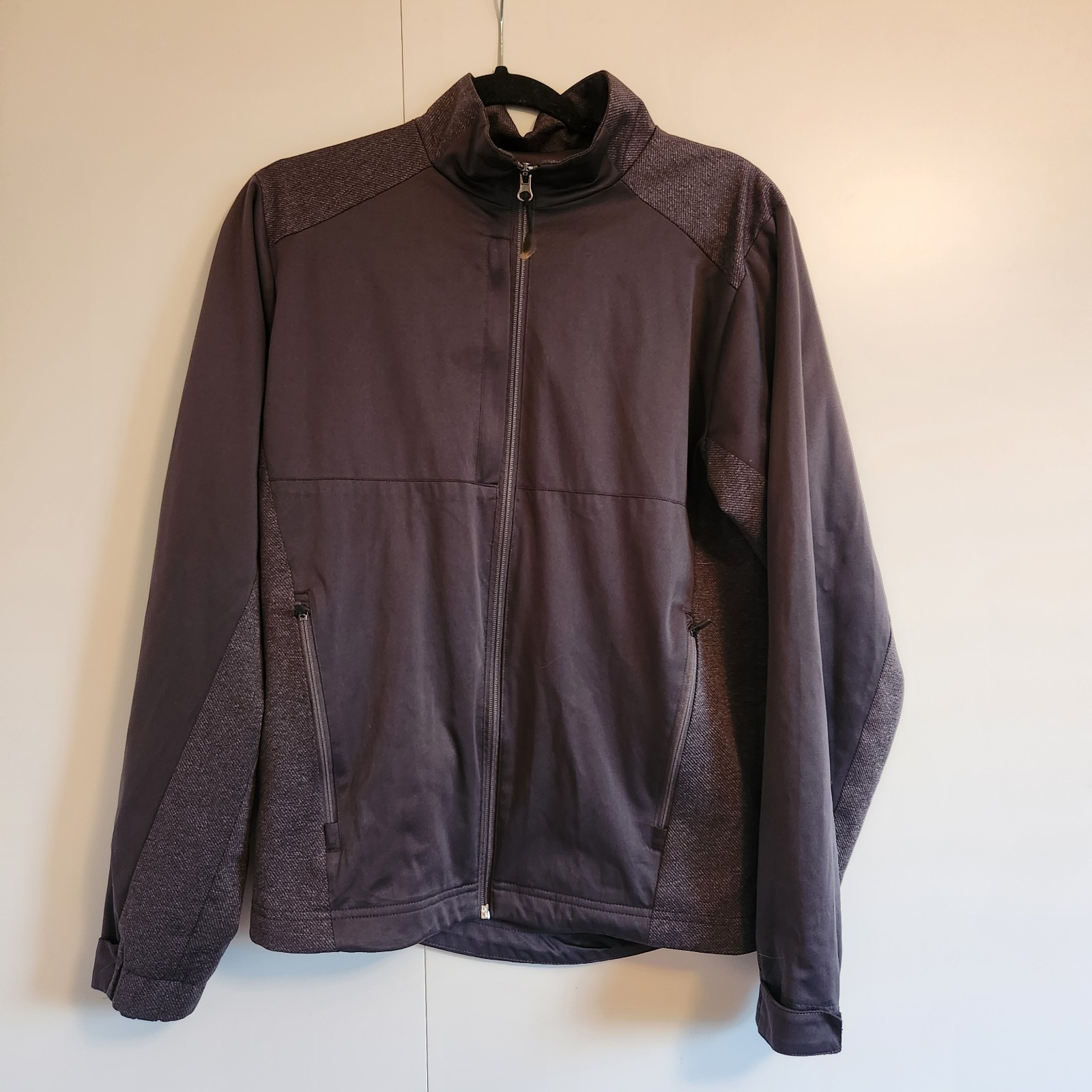 Antigua Golf Full Zip Performance Jacket Size S Black Gray Athletic Outdoors