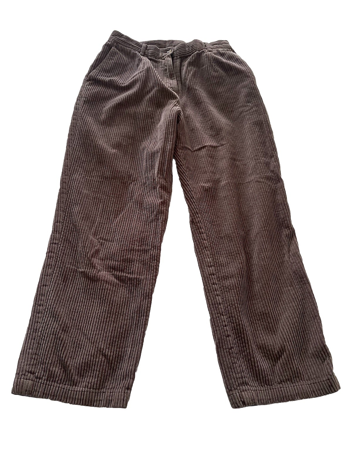 Appleseeds Brown 10P Corduroy Stretch Waist Pants Straight Leg