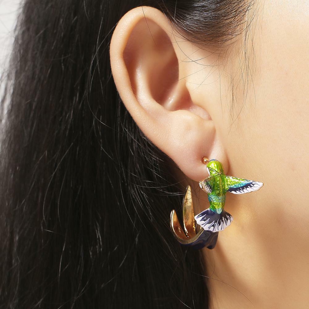 Cute Hummingbird Shaped Oil Drop Earrings Women’s Earrings Jewelry Fashion