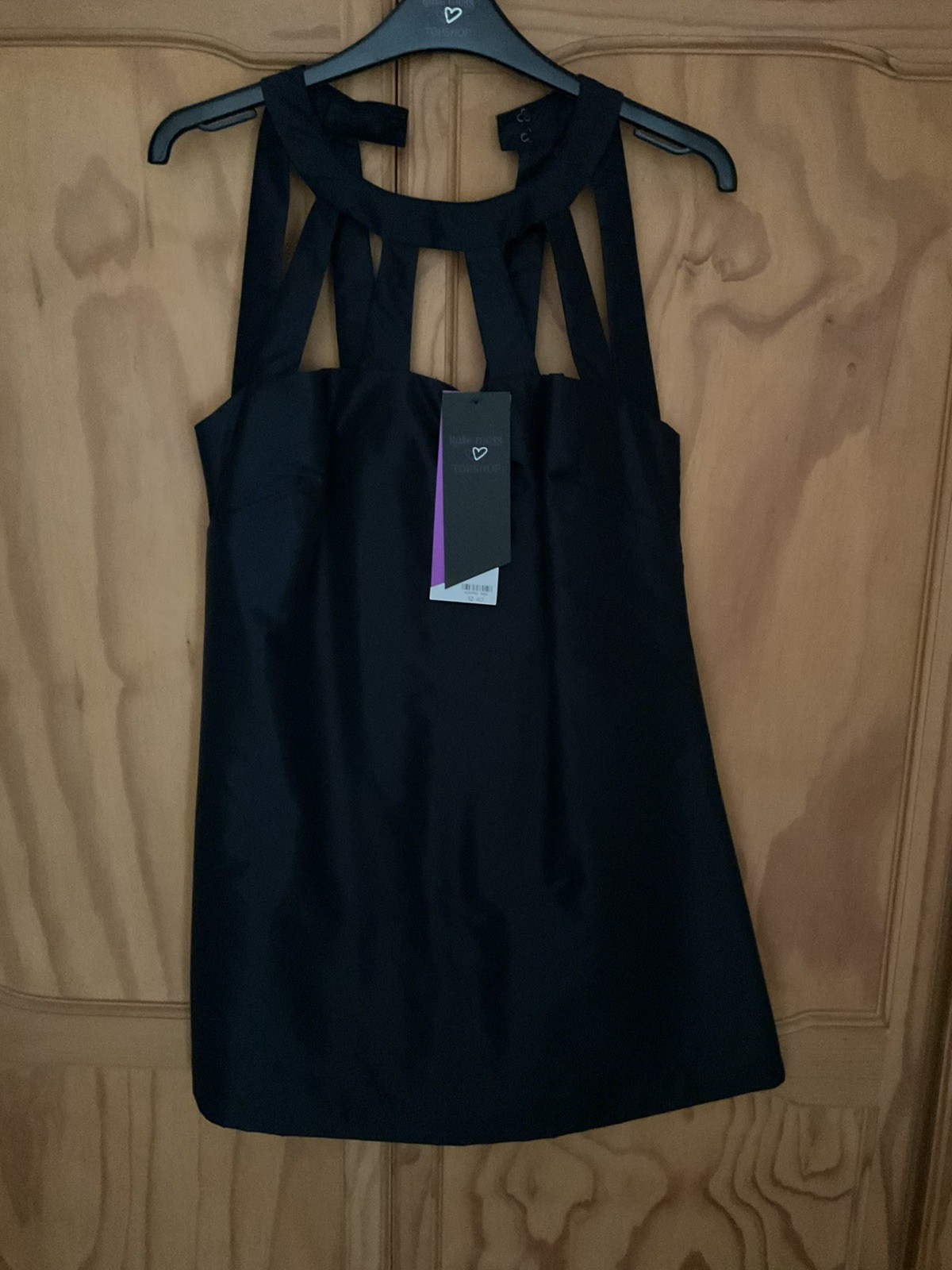 BNWT KATE MOSS TOPSHOP DARKEST MIDNIGHT BLUE SHIFT CAGE DRESS UK 12 40 +Hanger
