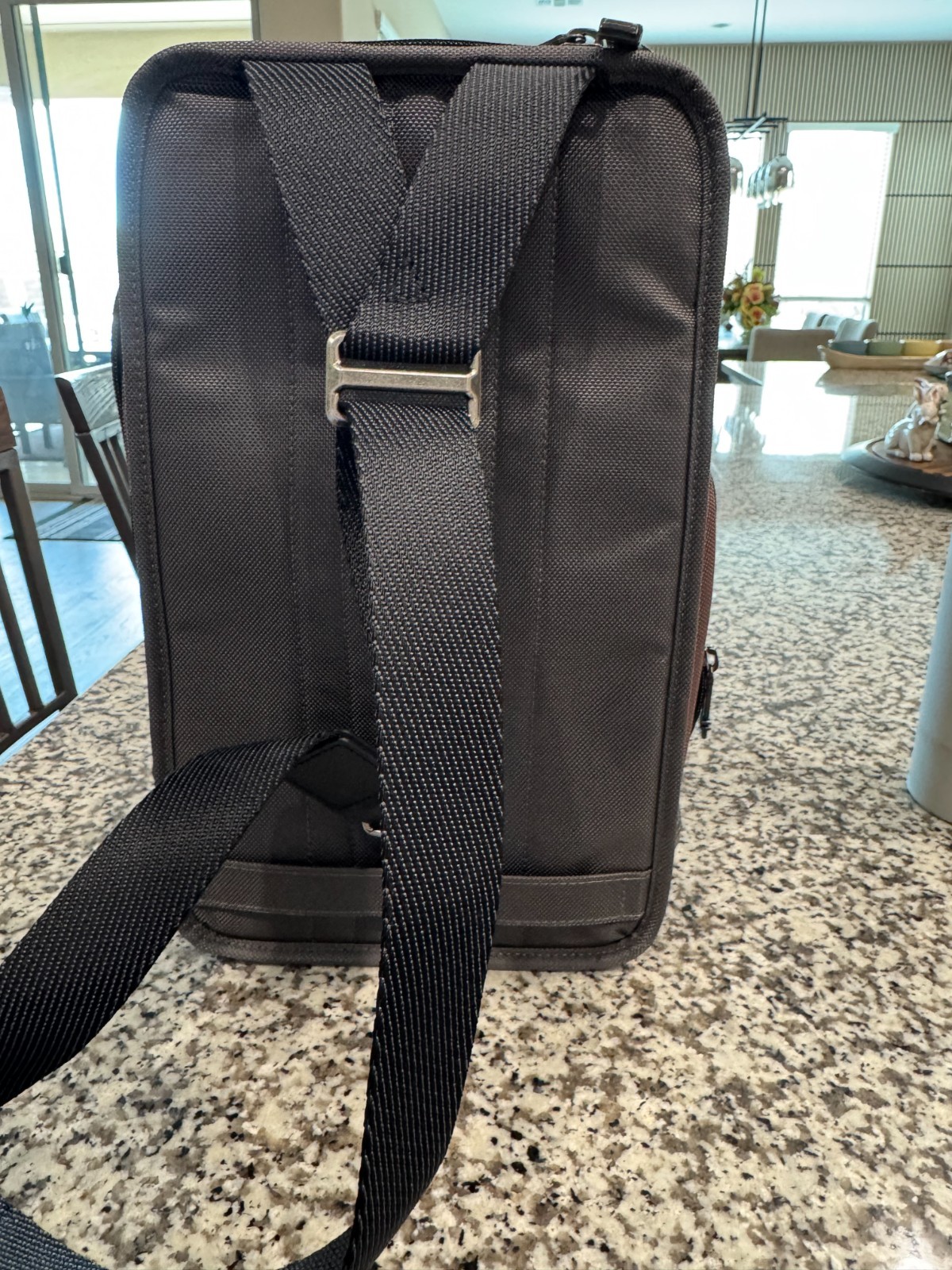 TUMI Higgins Sling Crossbody Day Bag Copper Gray and Black Ballistic Nylon NEW