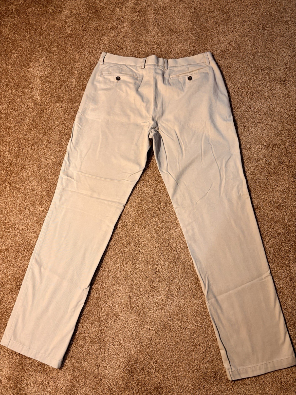 Amazon Essentials Men’s Chino Pants 36×34 Khaki Beige Flat Front Casual