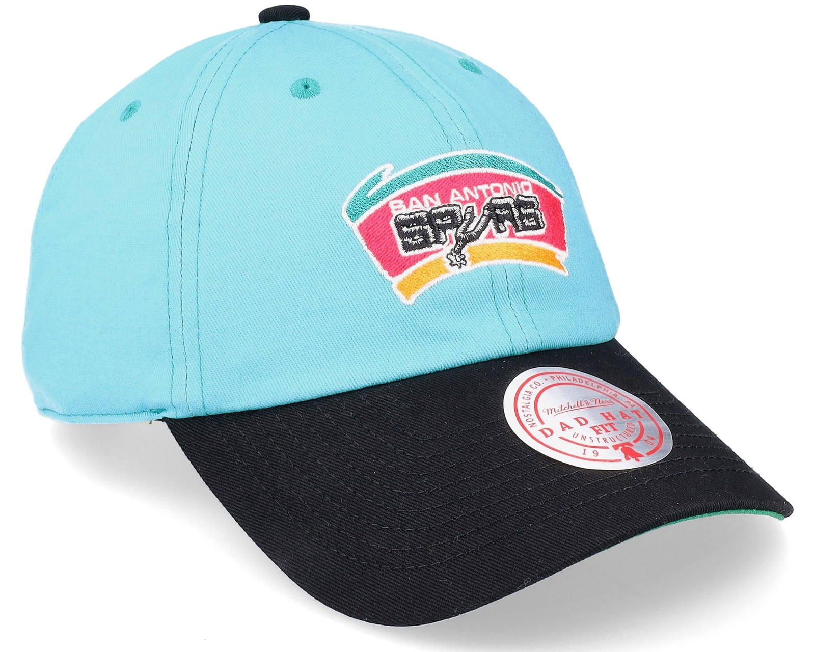 Mens MITCHELL & NESS NBA TEAM 2 TONE 2.0 DAD STRAPBACK HWC SPURS