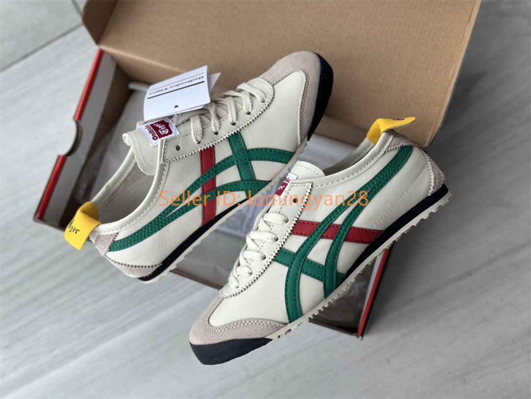 2026 NEW! Onitsuka Tiger MEXICO 66 Beige Green Red DL408-1684 for Mens Womens