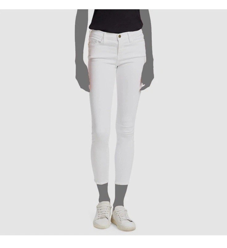 Frame Jeans Skinny White Blanc Cropped Ankle Length Denim Cotton Size 27
