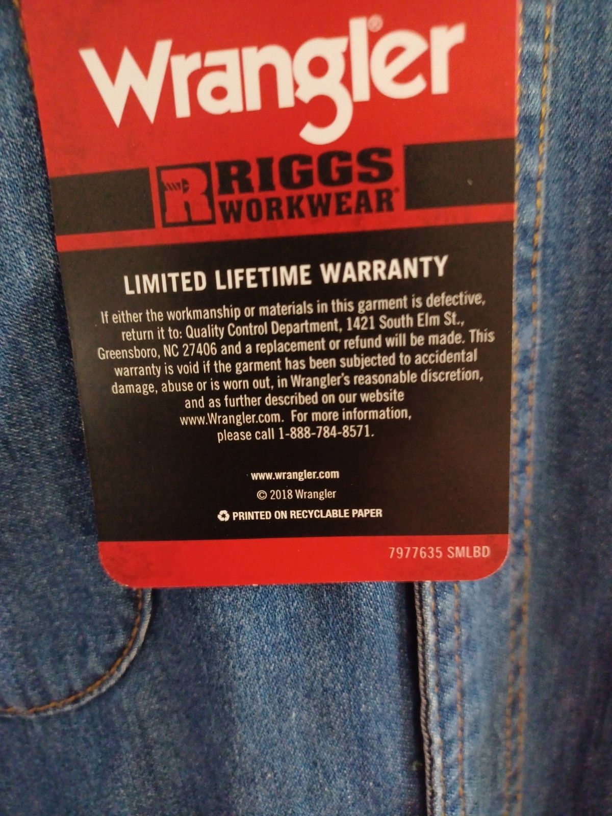 Wrangler RIGGS Workwear Room2Move Blue Denim Long Sleeve Button-Down Shirt 2XL
