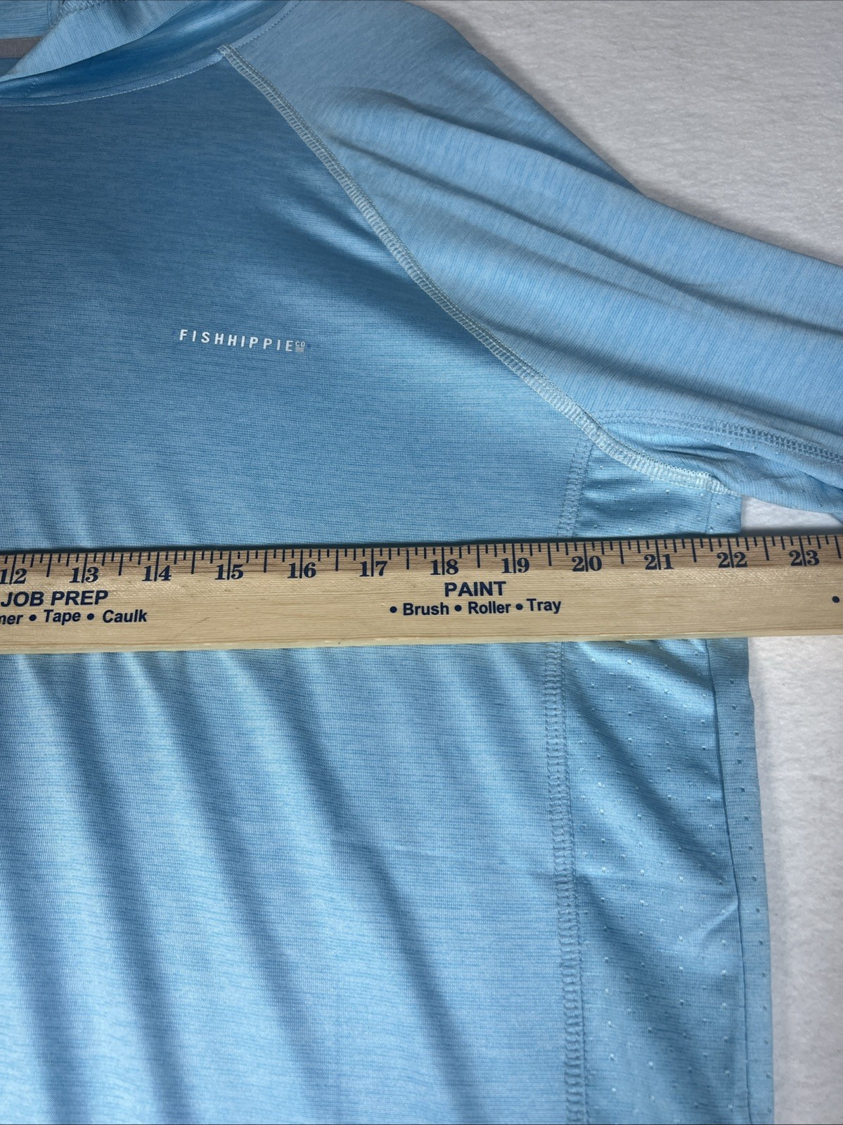 Fish Hippie Co Blue Hoodie Long Sleeve Performance Fly Fishing Shirt Mens Medium