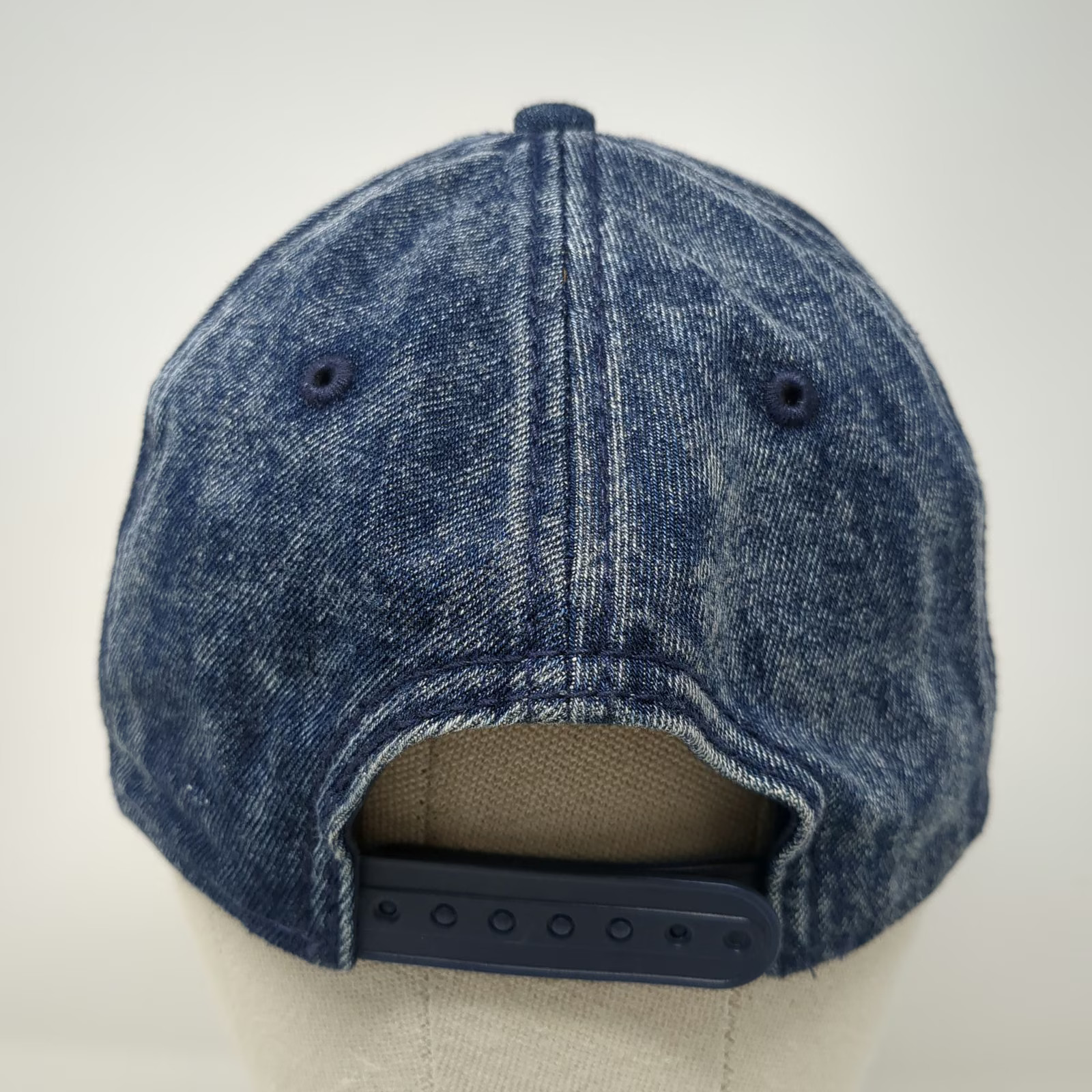 No Boundaries 5 Panel Blue One Size Acid Wash Denim Snapback Adjustable Cap Hat