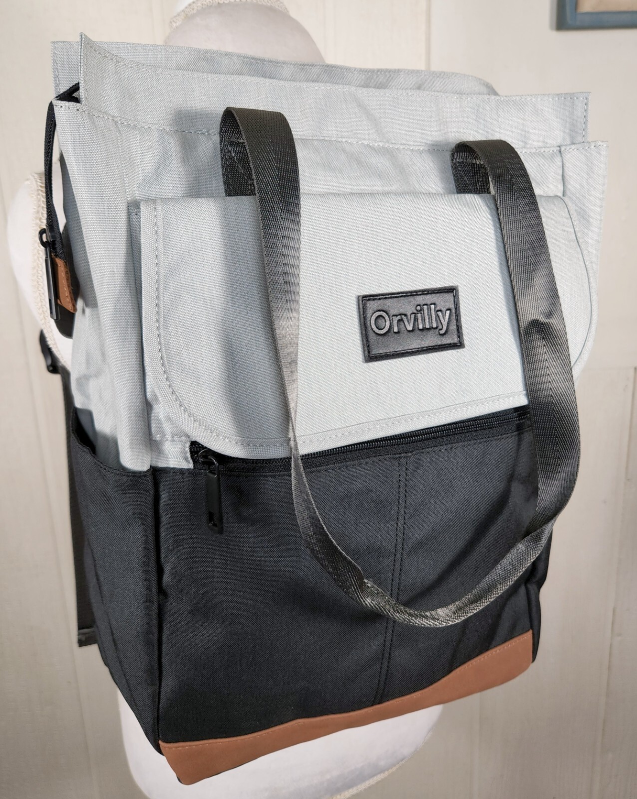 Orvilly Laptop Tote Backpack Purse Stylish Travel Casual Daypack Black NEW