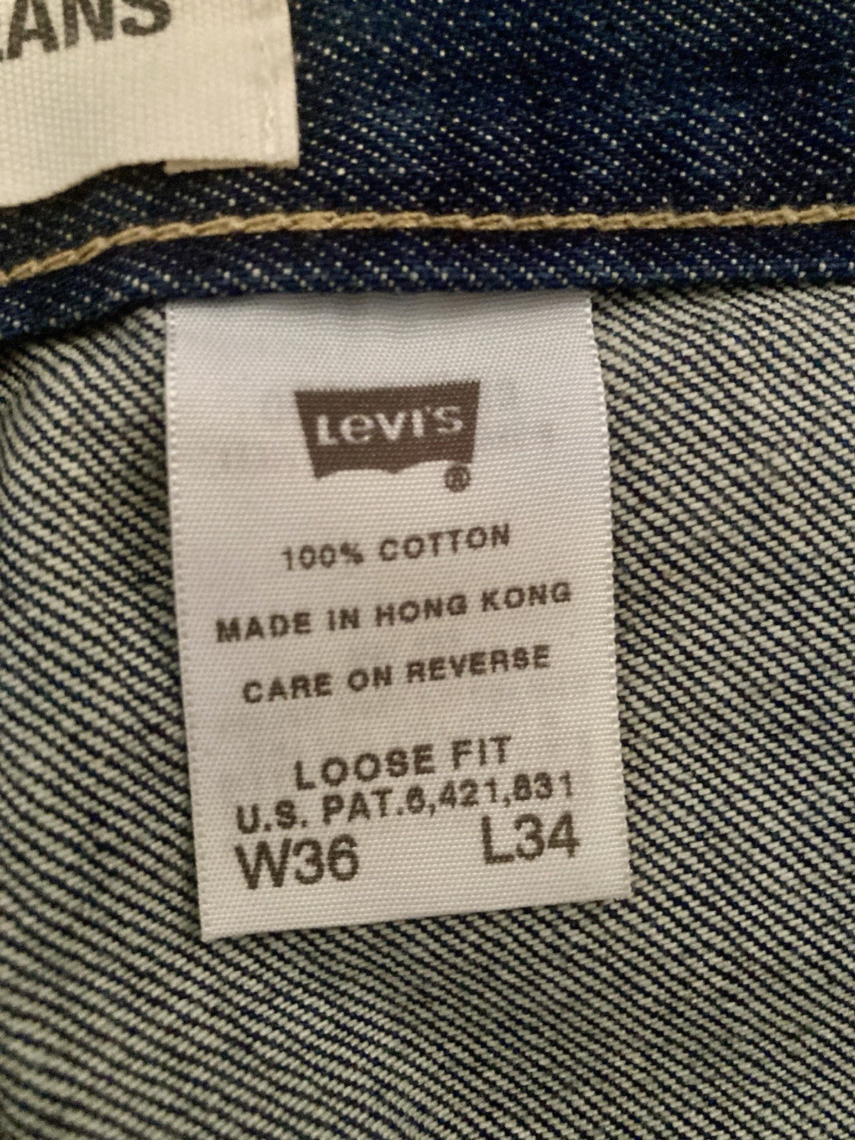 Vintage LEJ 2003 Y2K Levi’s Engineered Jeans Loose Flap Pocket W36x34 Grunge NWT
