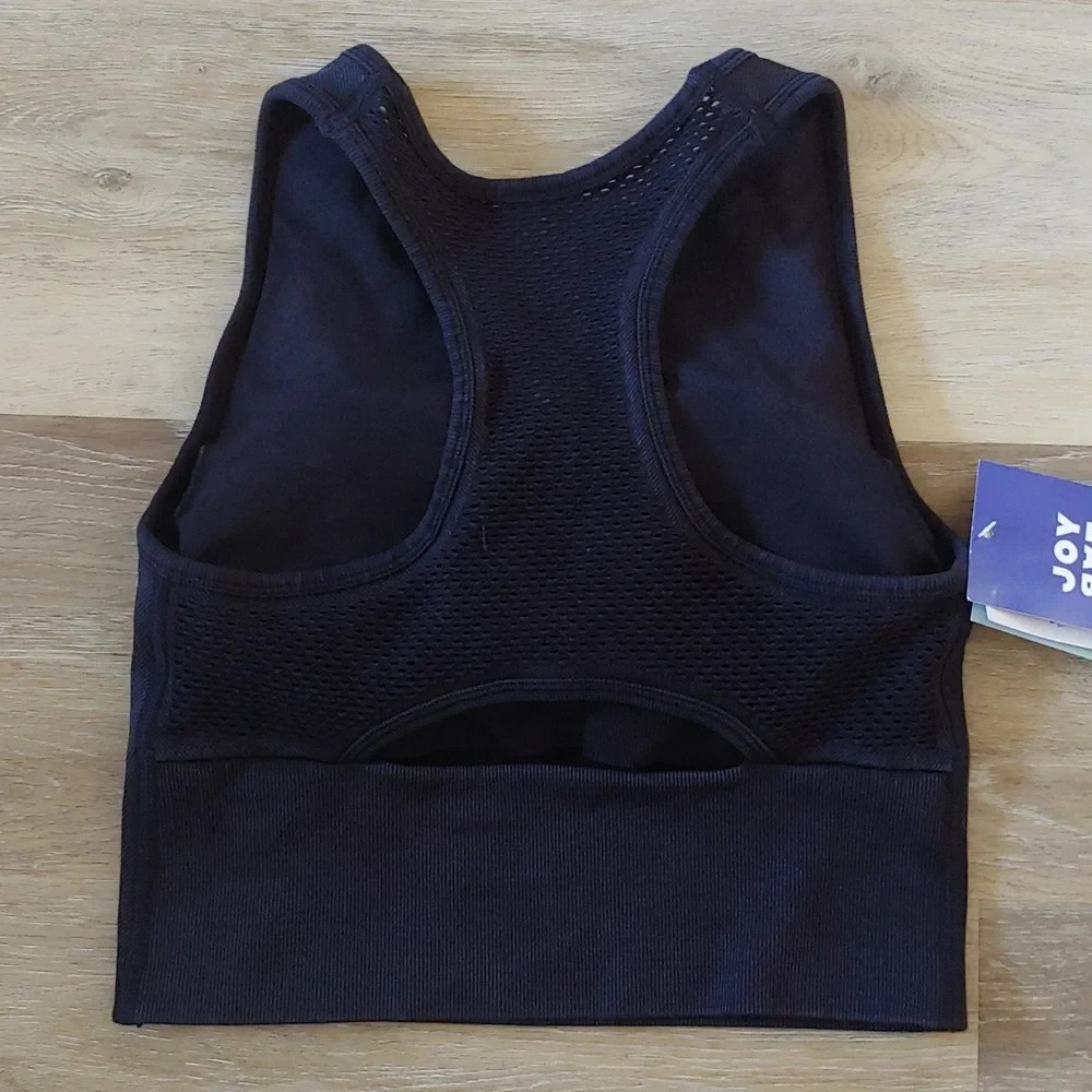 NWT JoyLab Women’s Cropped Fit Padded Tank Top Black Size S