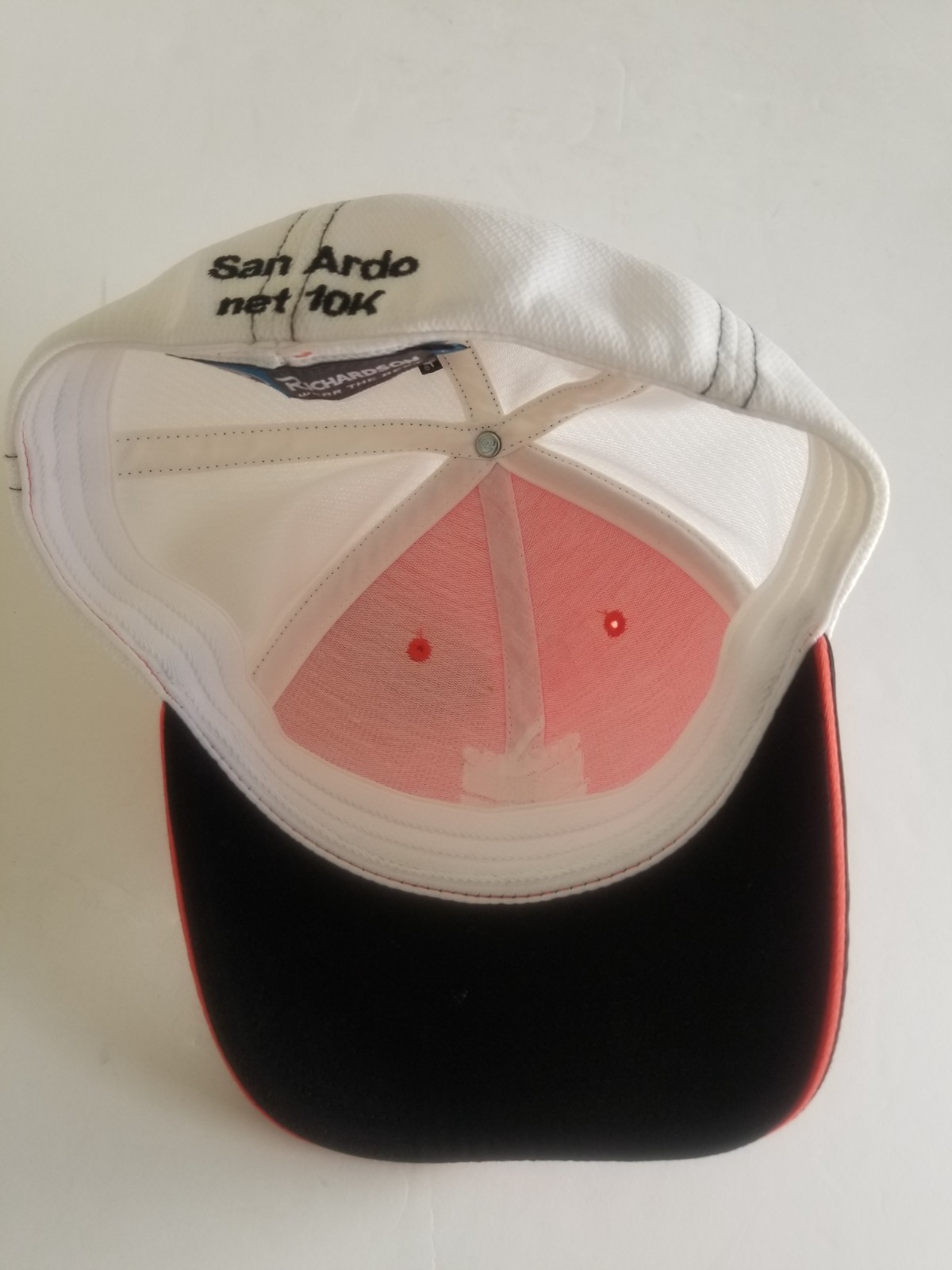 Chevron Orange/White/Black Baseball Cap Embroidered Ad Logo LG/XL