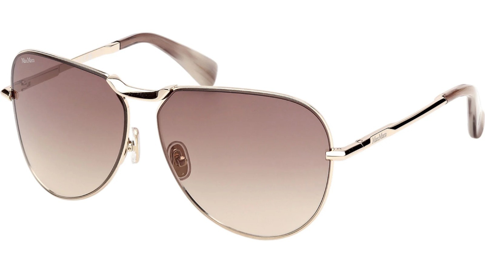 NEW MAX MARA MM0134 32F GOLD/BROWN GRADIENT AUTHENTIC SUNGLASSES 59-13-125