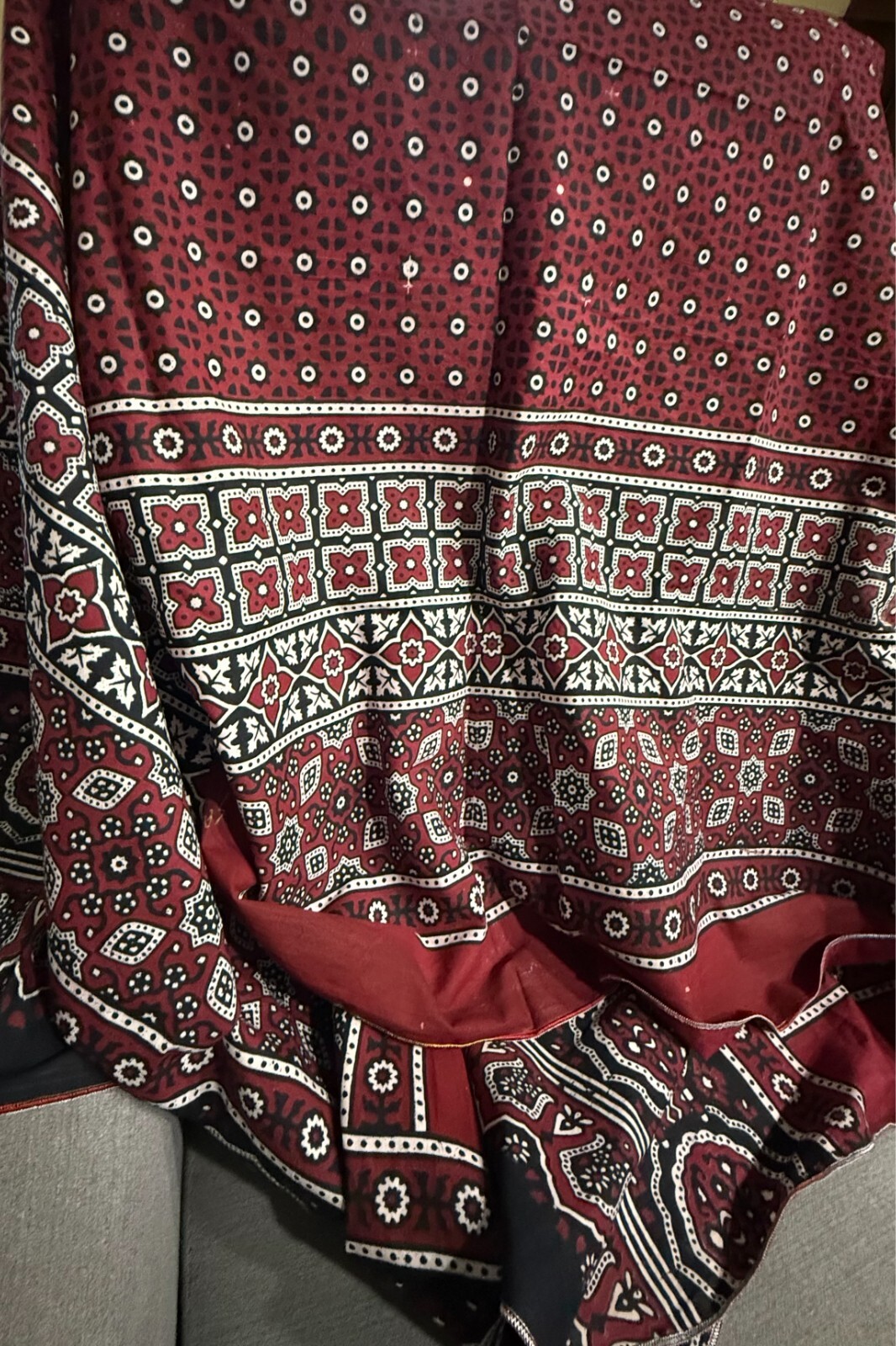 Sindhi Ajrak Traditional Pakistan & Rajasthan India US Seller Multicolor 42″X78″