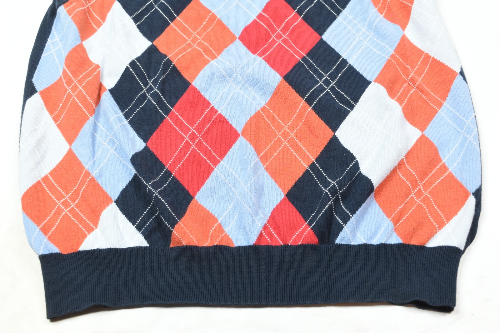 Brooks Brothers Sweater Vest Mens XL Blue Argyle V-Neck Sleeveless Pullover