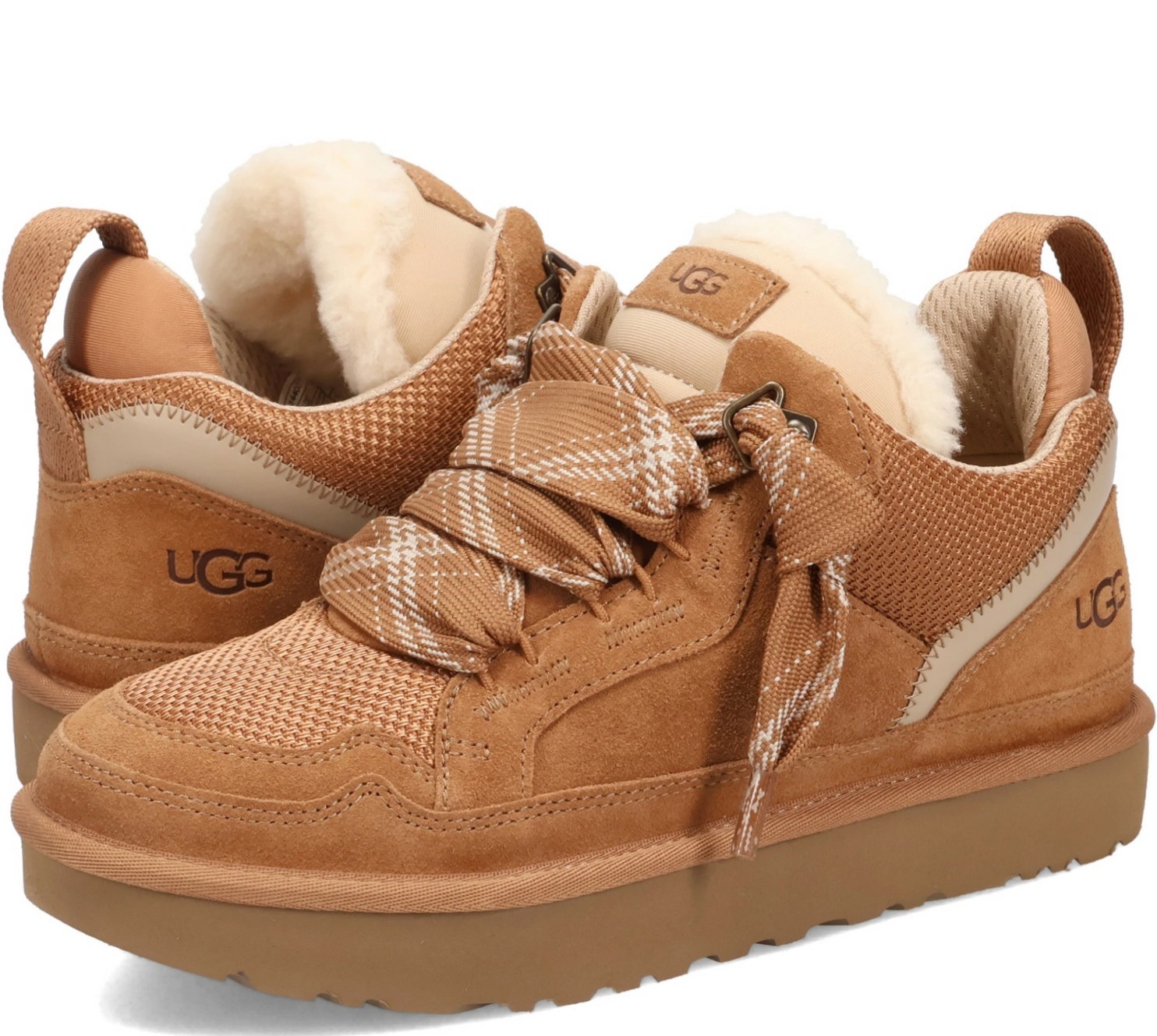 NIB 100% UGG LOWMEL Women’s Shoes Suede Canvas High Top Sneakers Chestnut