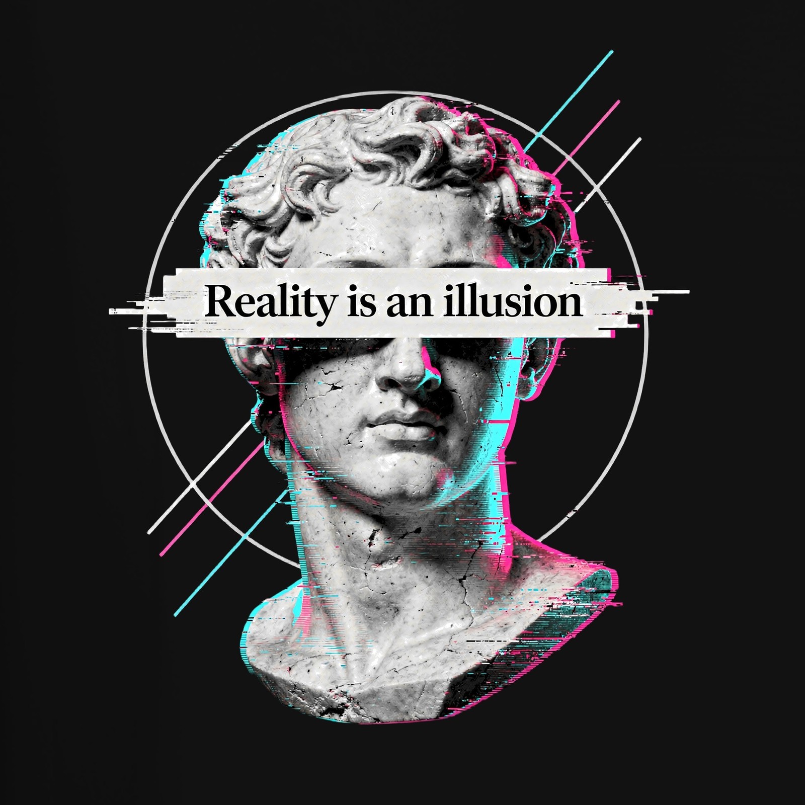 Reality is an illusion David Statue Glitch Art Vaporwave Aesthetic Women’s T-Shirt