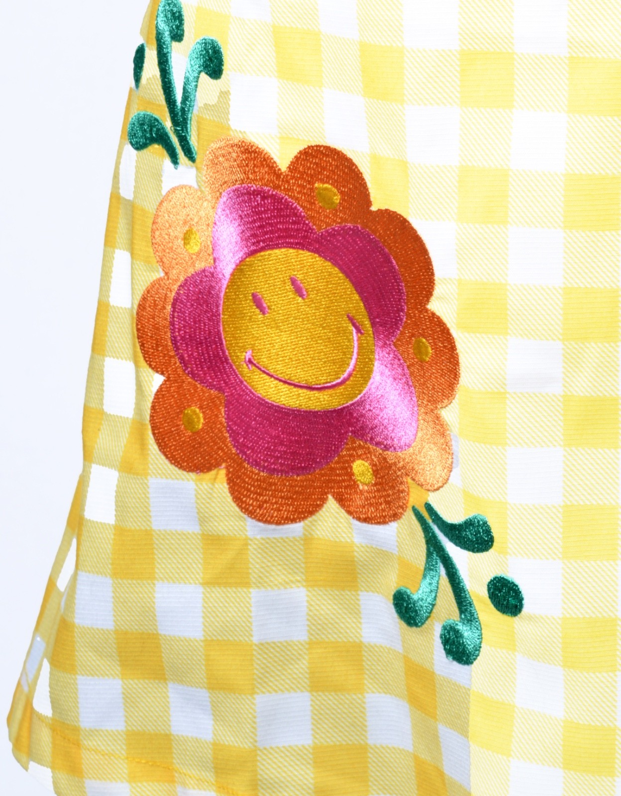 SMAK PARLOUR SMILEY YELLOW & PINK MINI MOD SHIFT DRESS – SZ S, M, L – NEW