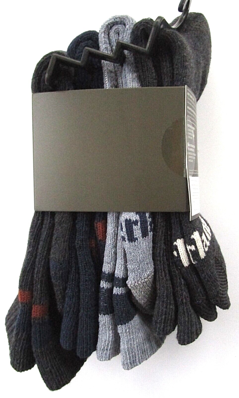 Timberland Mens’ Cushioned Crew Sock Wool Black Gray Navy Brown 4 PR 9-12 – NWT