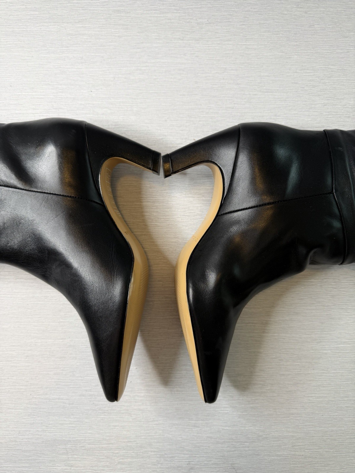 Everlane The Banana Boot Black Napa Leather Knee High Heeled Pointed Toe 7 NWB